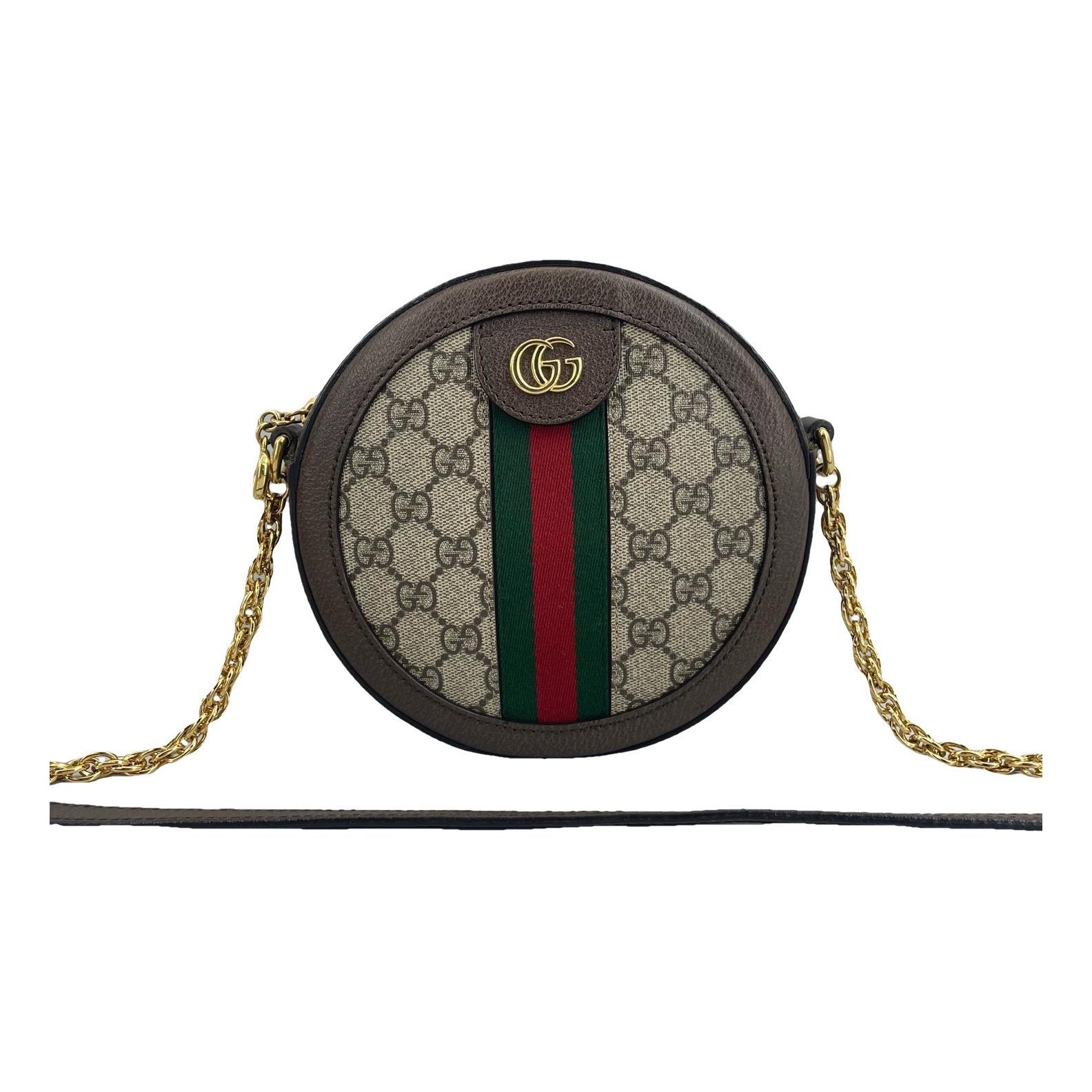 Ophidia Round leather handbag