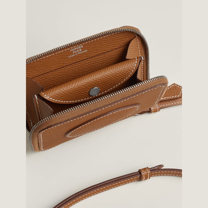 Gold Macaron Compact Wallet