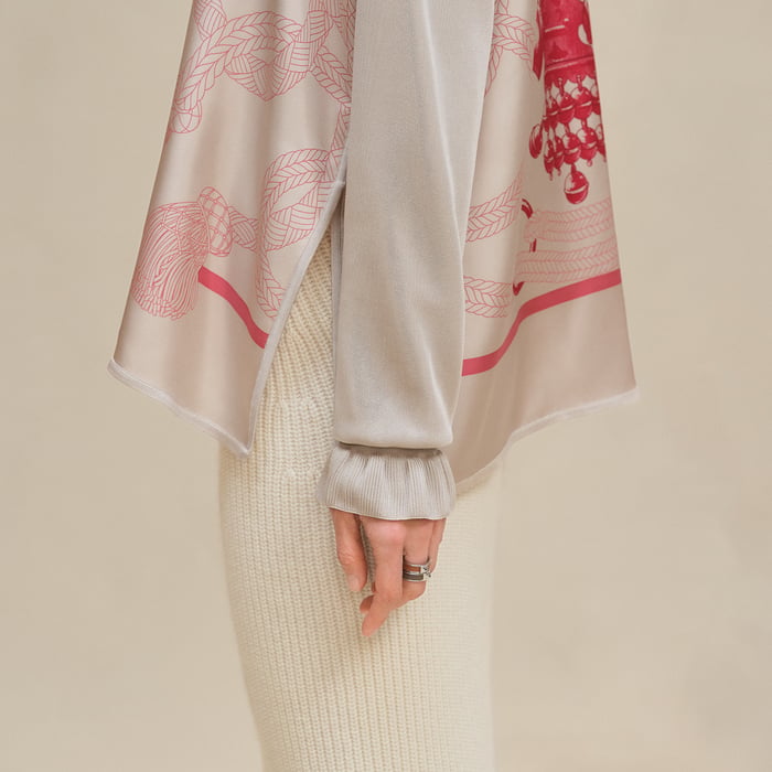 Beige Avoine "Palefroi Remix" Twillaine Vareuse Blouse