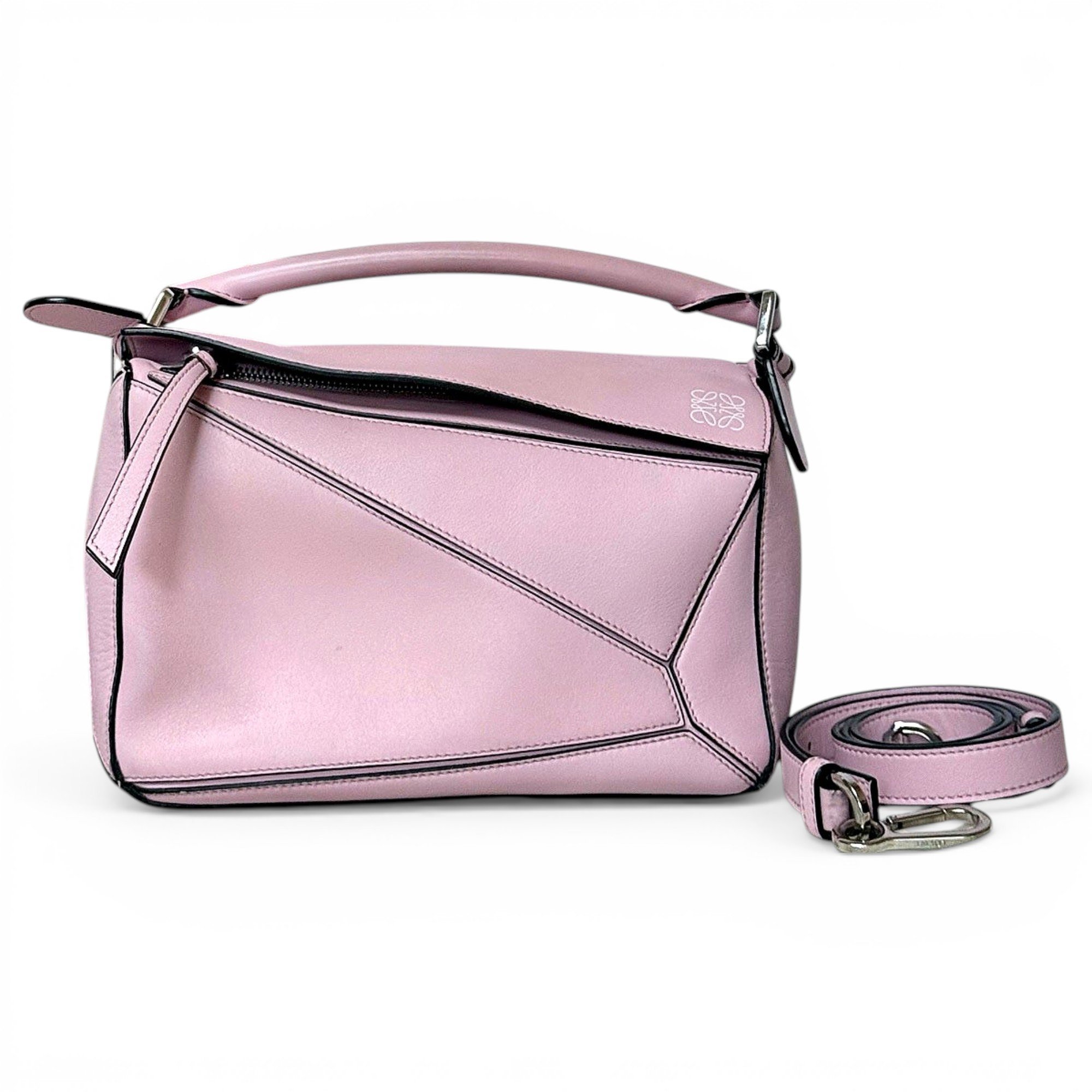 Puzzle leather handbag