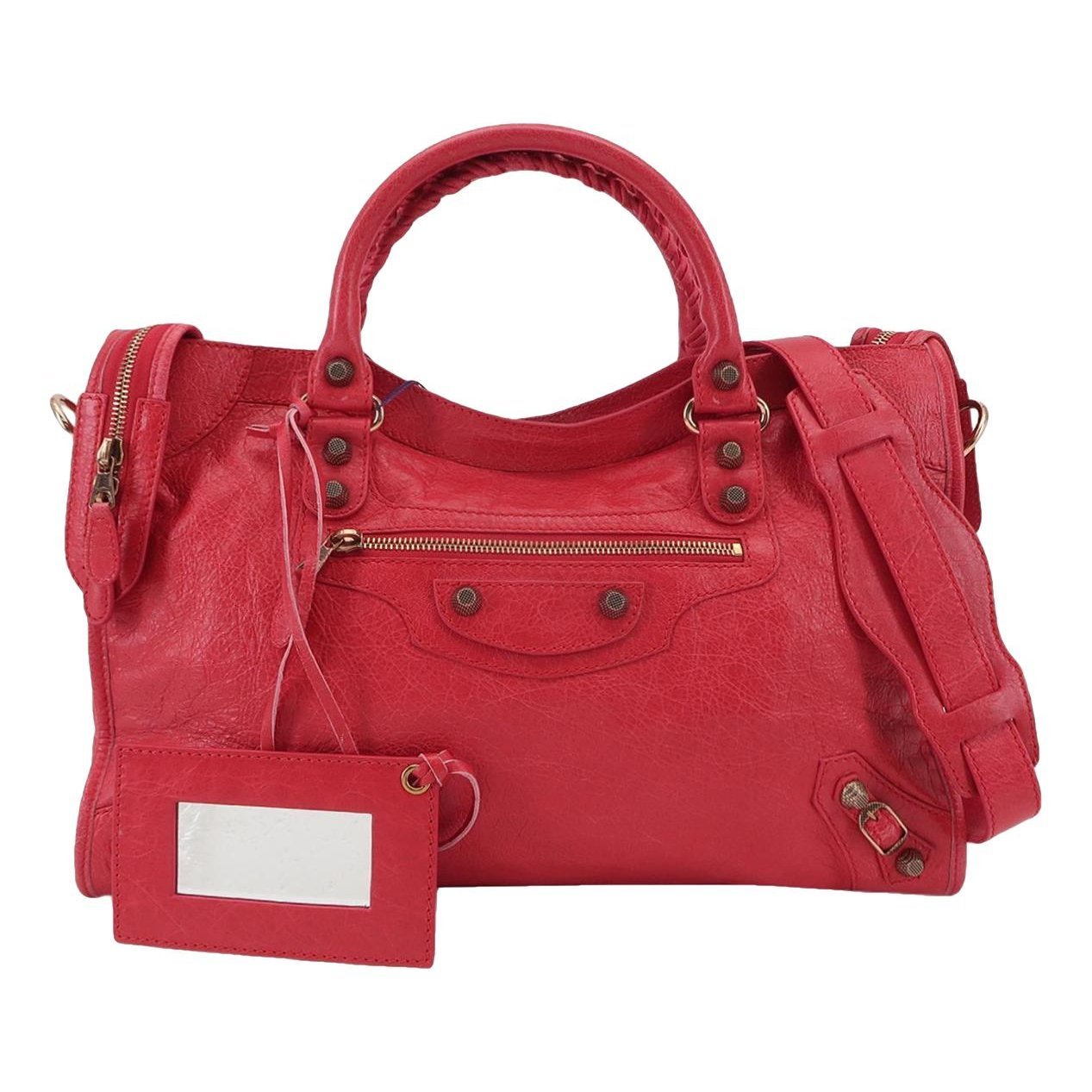 City leather handbag