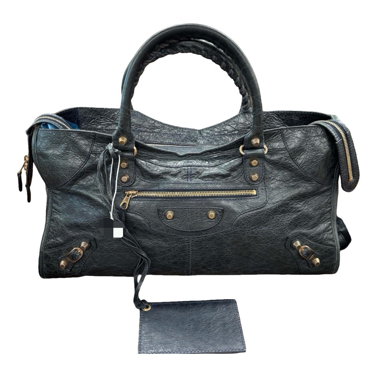 City leather handbag