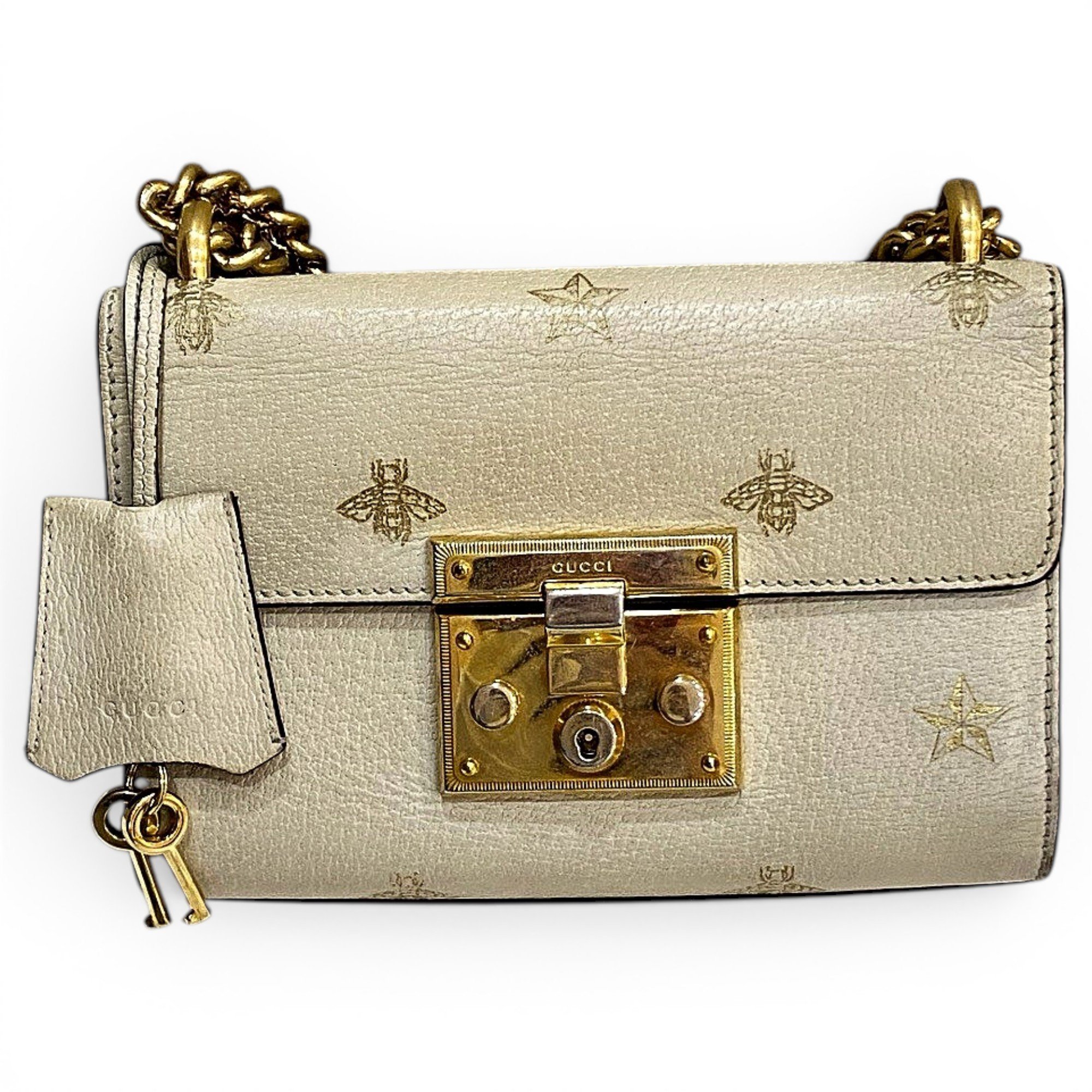 Padlock leather handbag