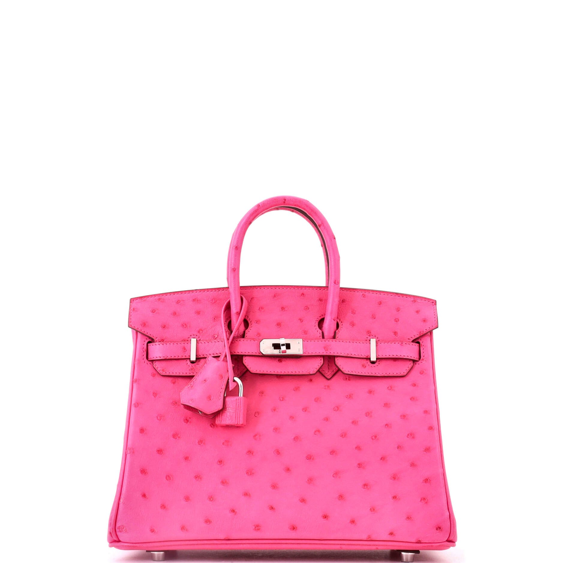 Special Order Birkin Handbag Rose Tyrien Ostrich with Palladium Hardware 25