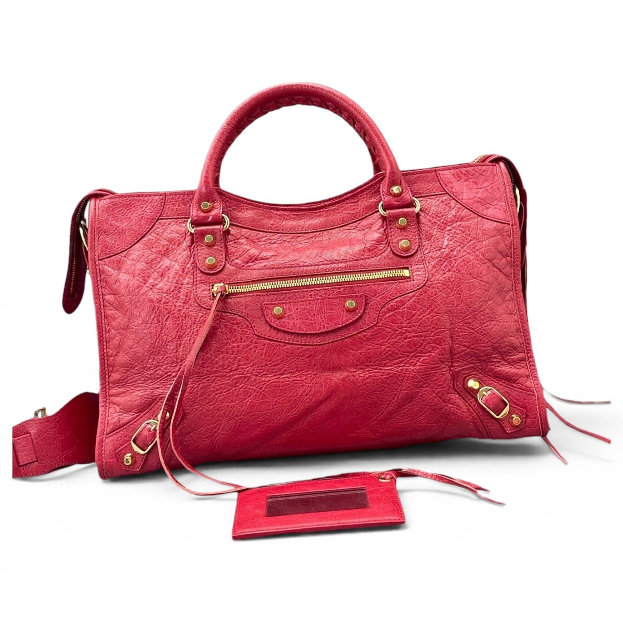 City leather handbag
