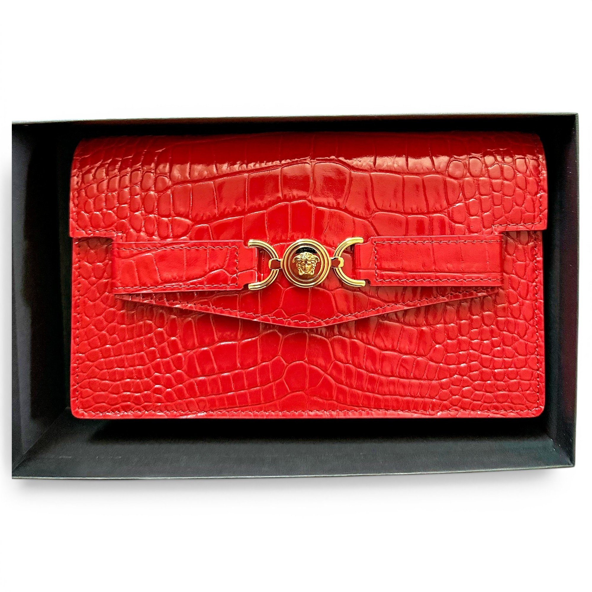 Leather clutch bag