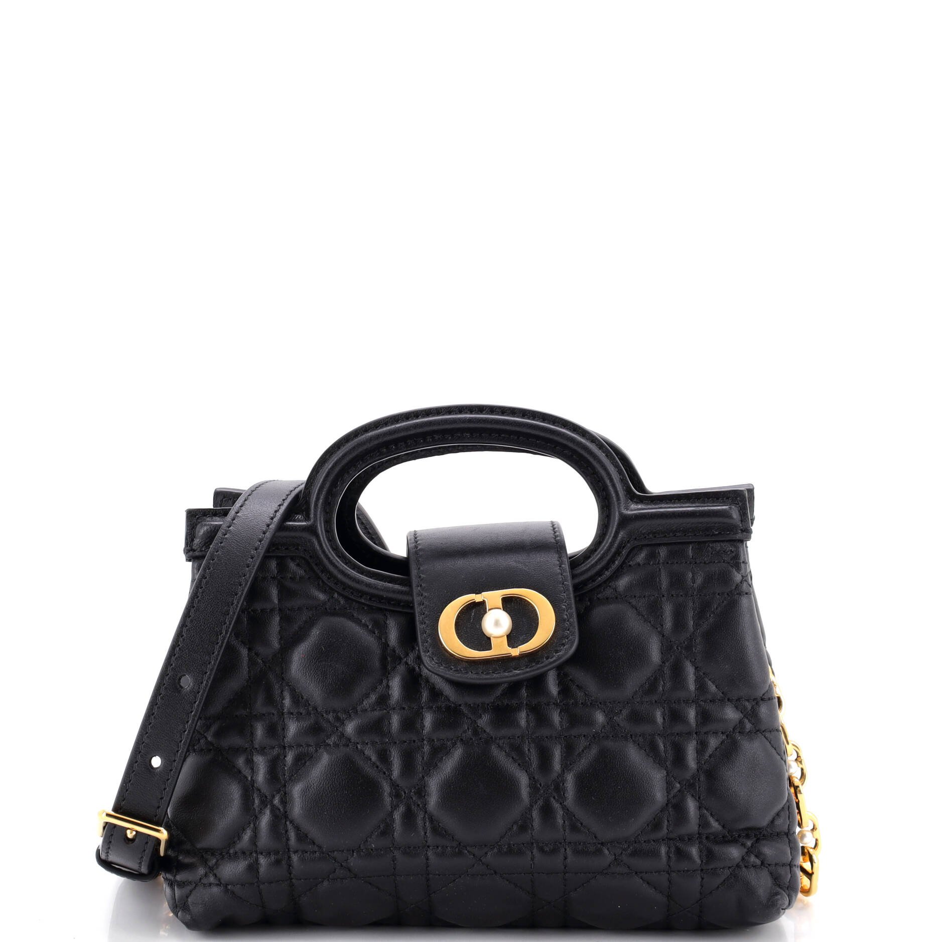 Jolie Top Handle Chain Bag Cannage Quilt Lambskin Mini