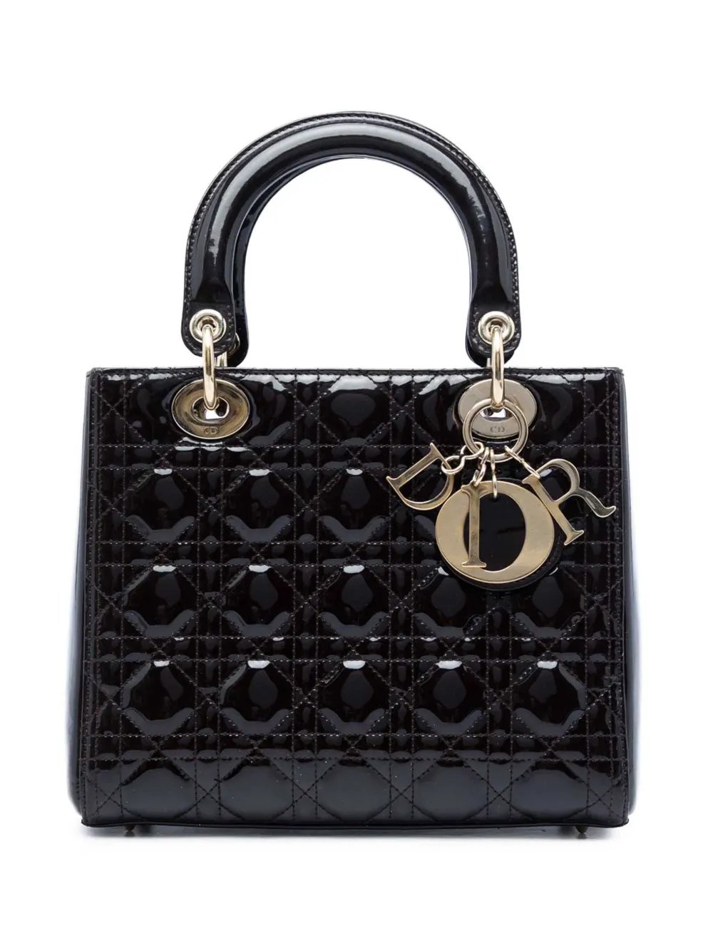 2012 Medium Patent Cannage Lady Dior satchel