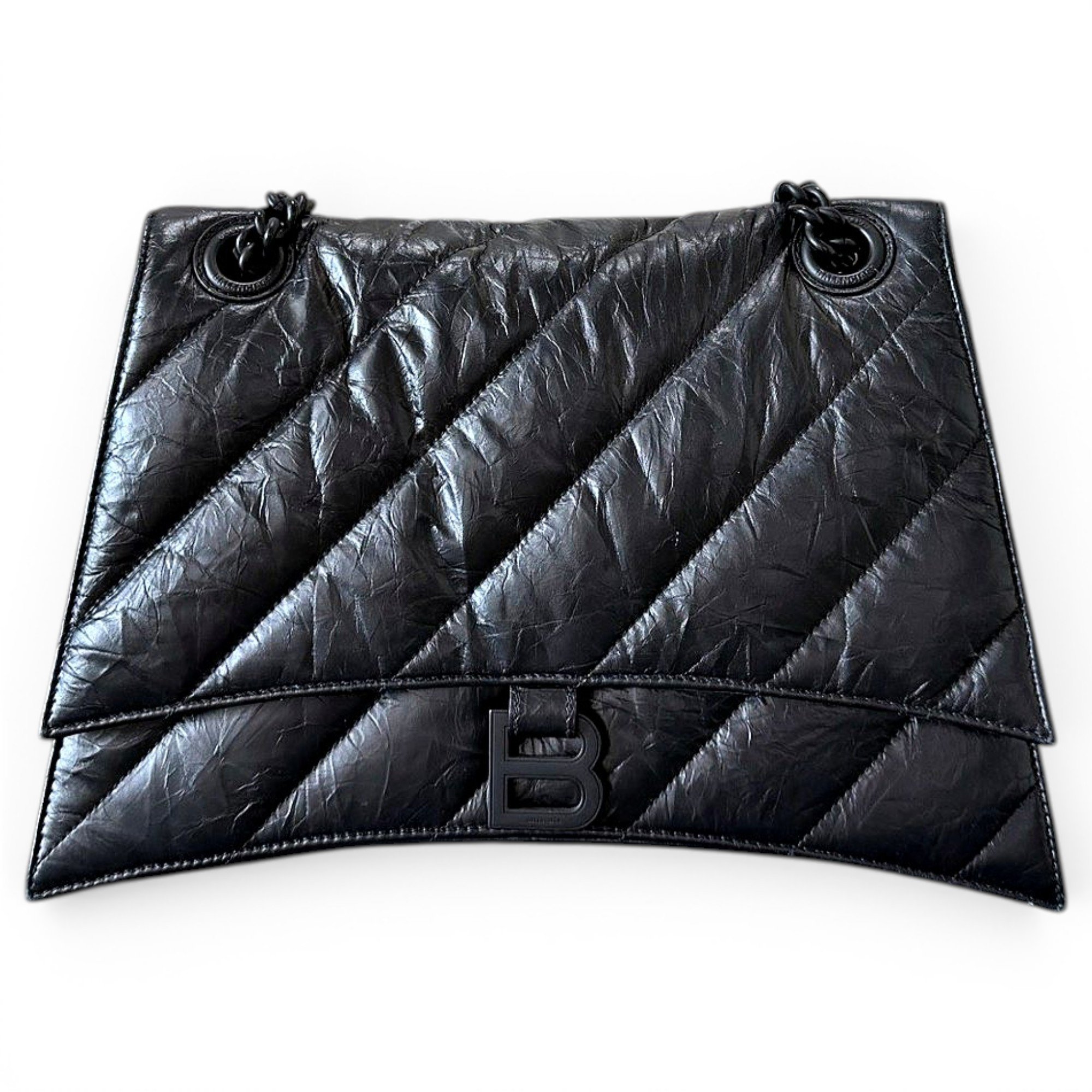 Crush leather handbag