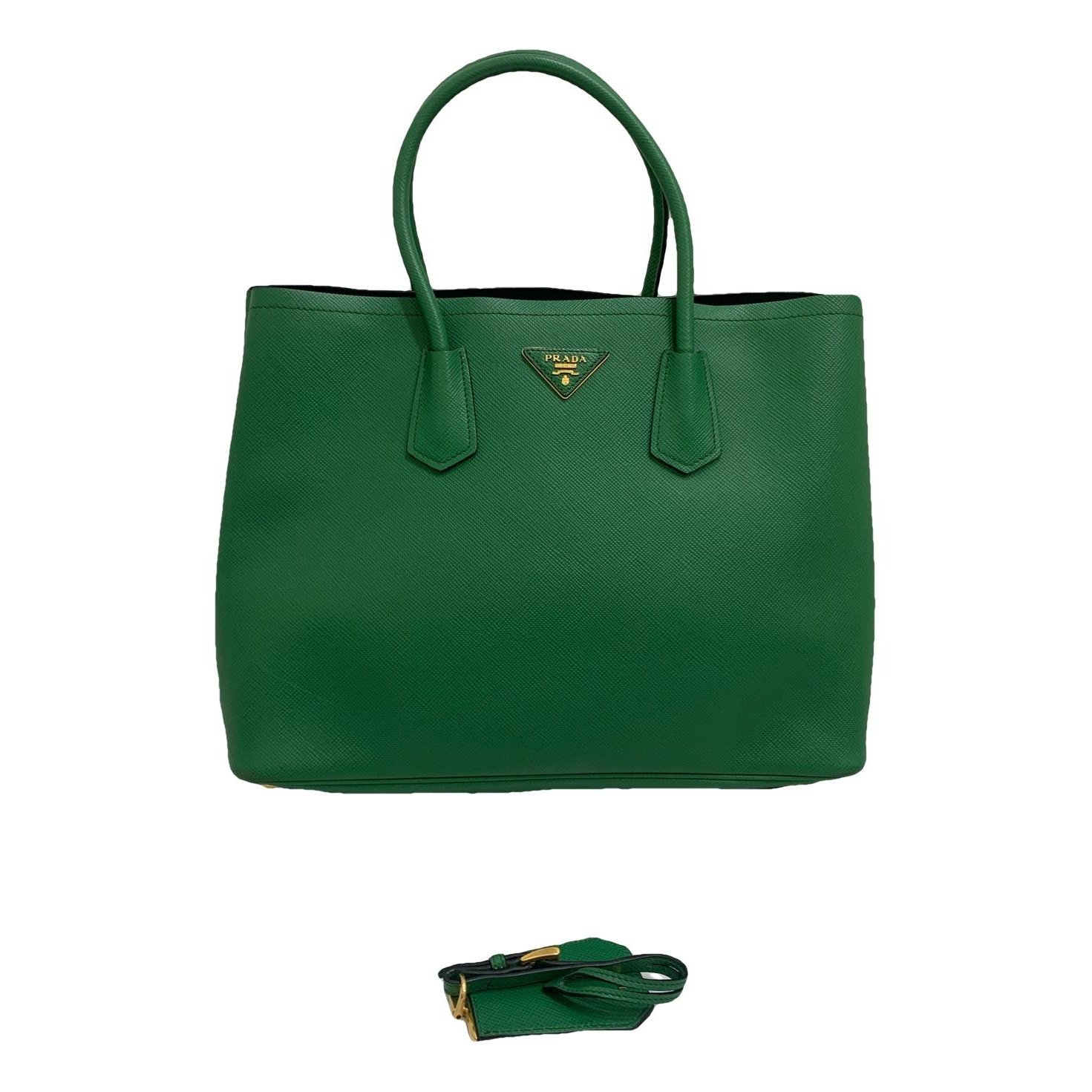 Double leather handbag