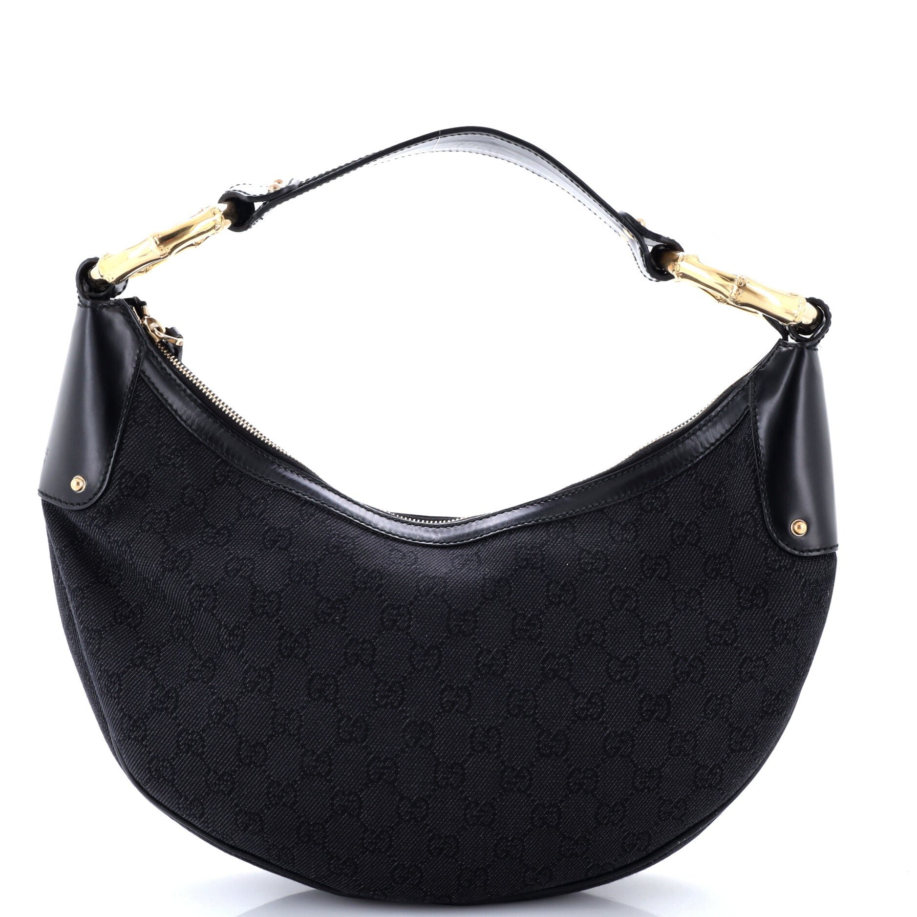 Bamboo Ring Half Moon Web Hobo GG Canvas Medium