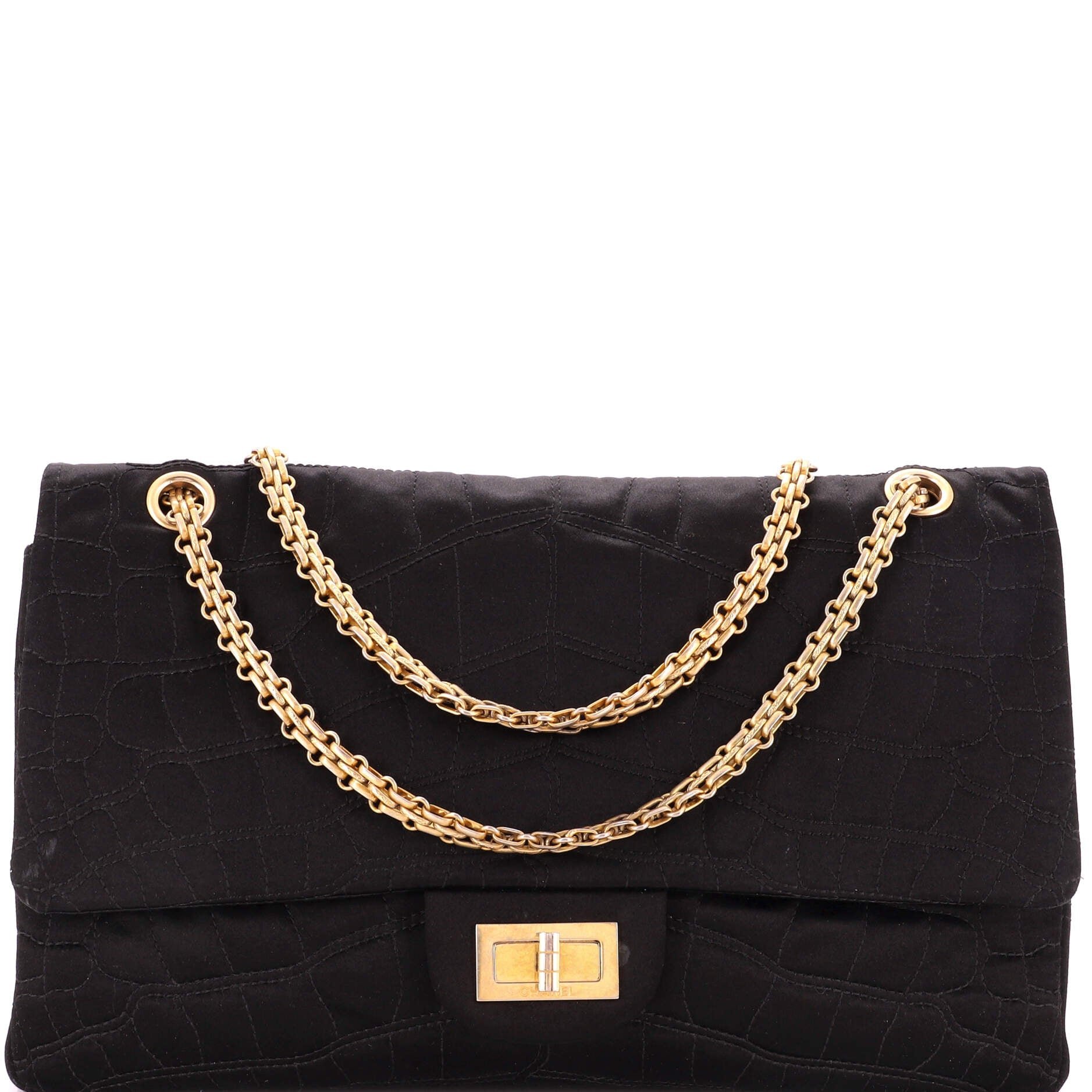 Reissue 2.55 Flap Bag Crocodile Quilted Satin 227