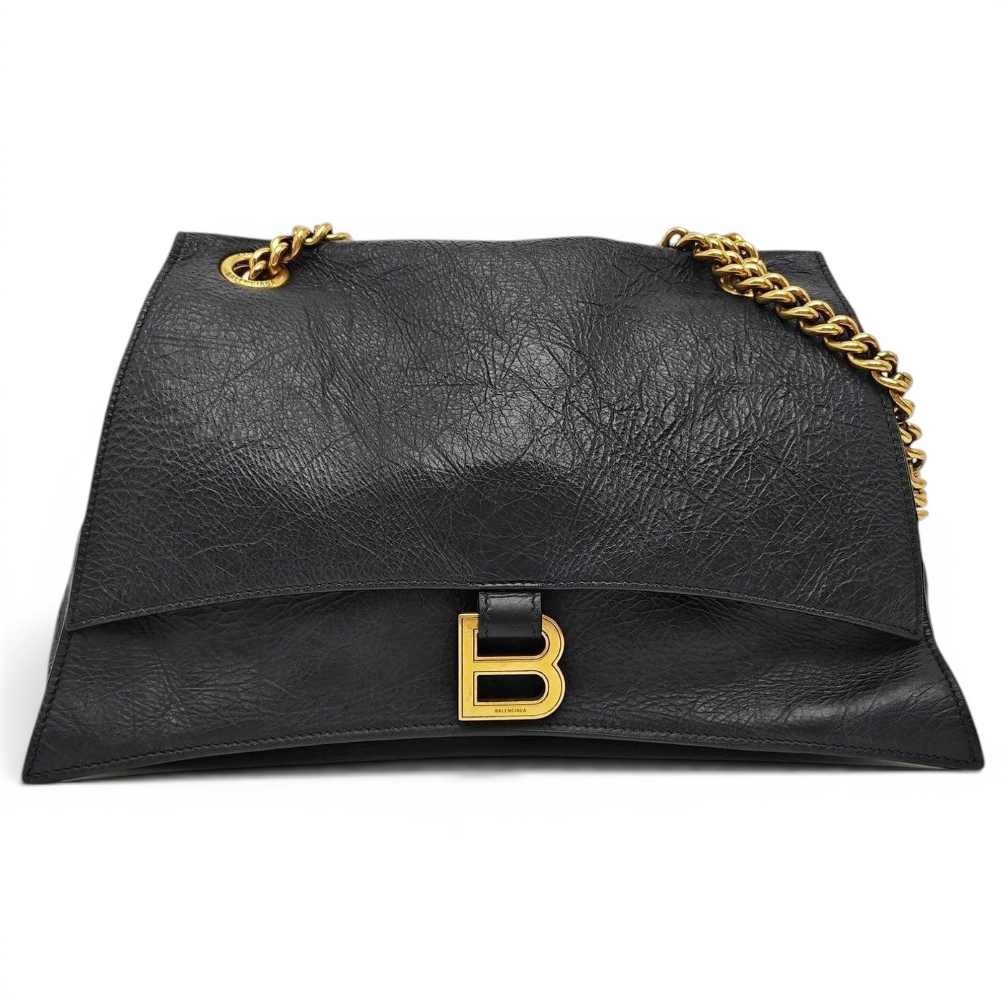 Crush leather handbag