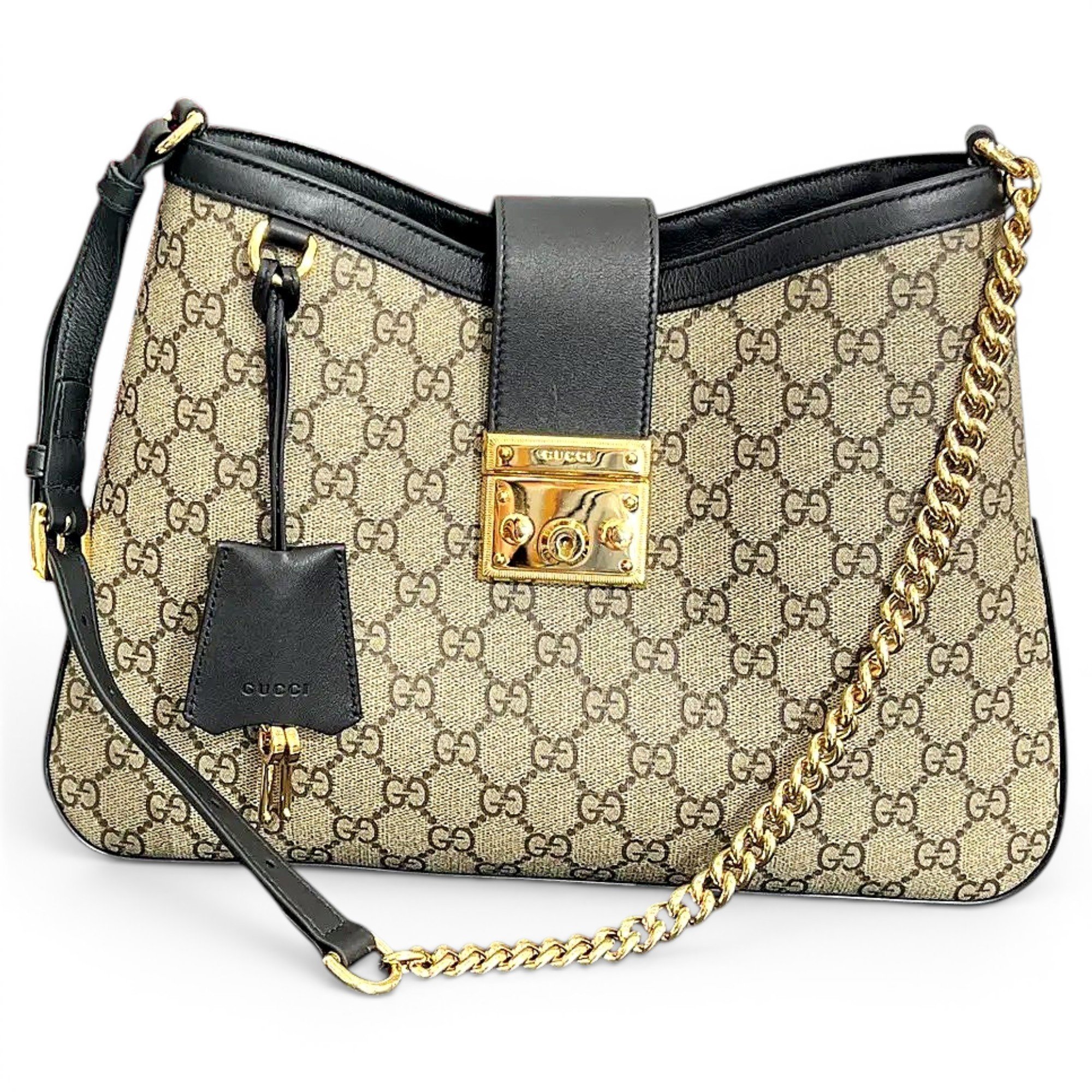 Padlock leather handbag