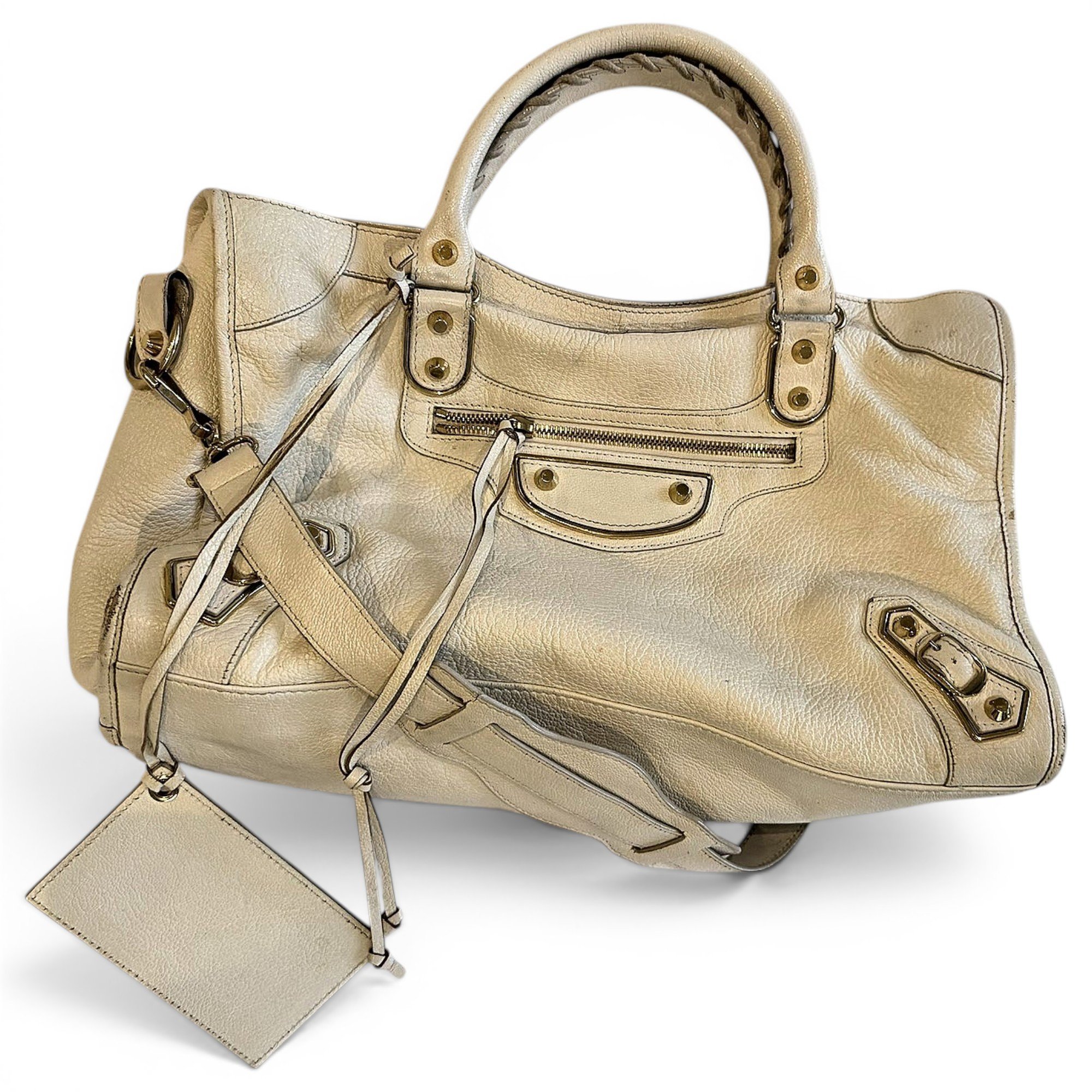 City leather handbag