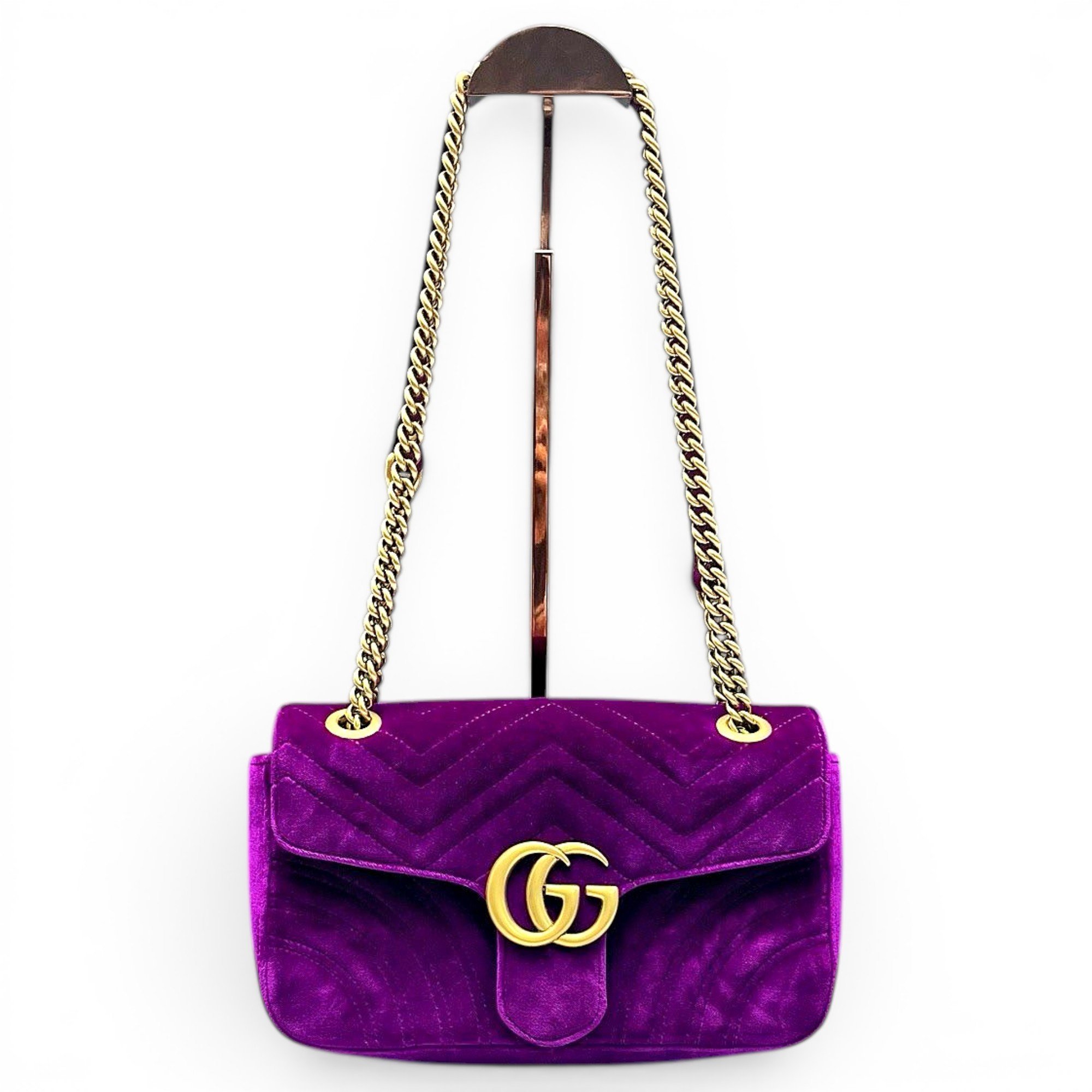 GG Marmont Chain Flap velvet crossbody bag