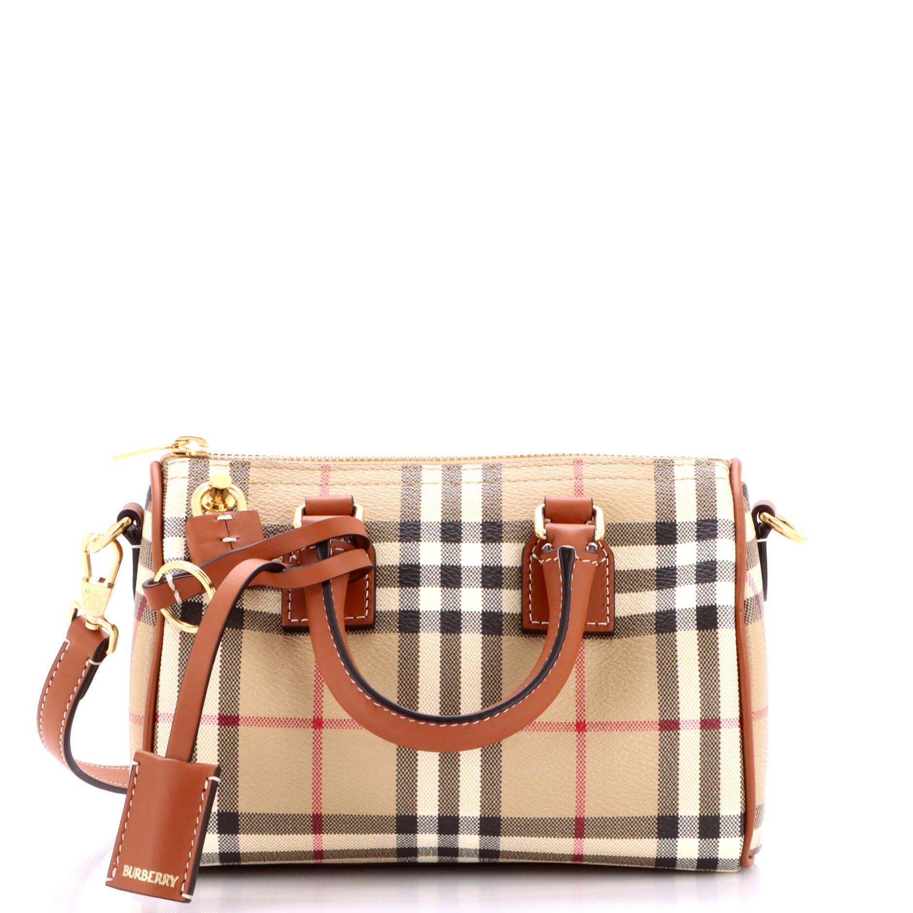 Bowling Bag Vintage Check Coated Canvas Mini