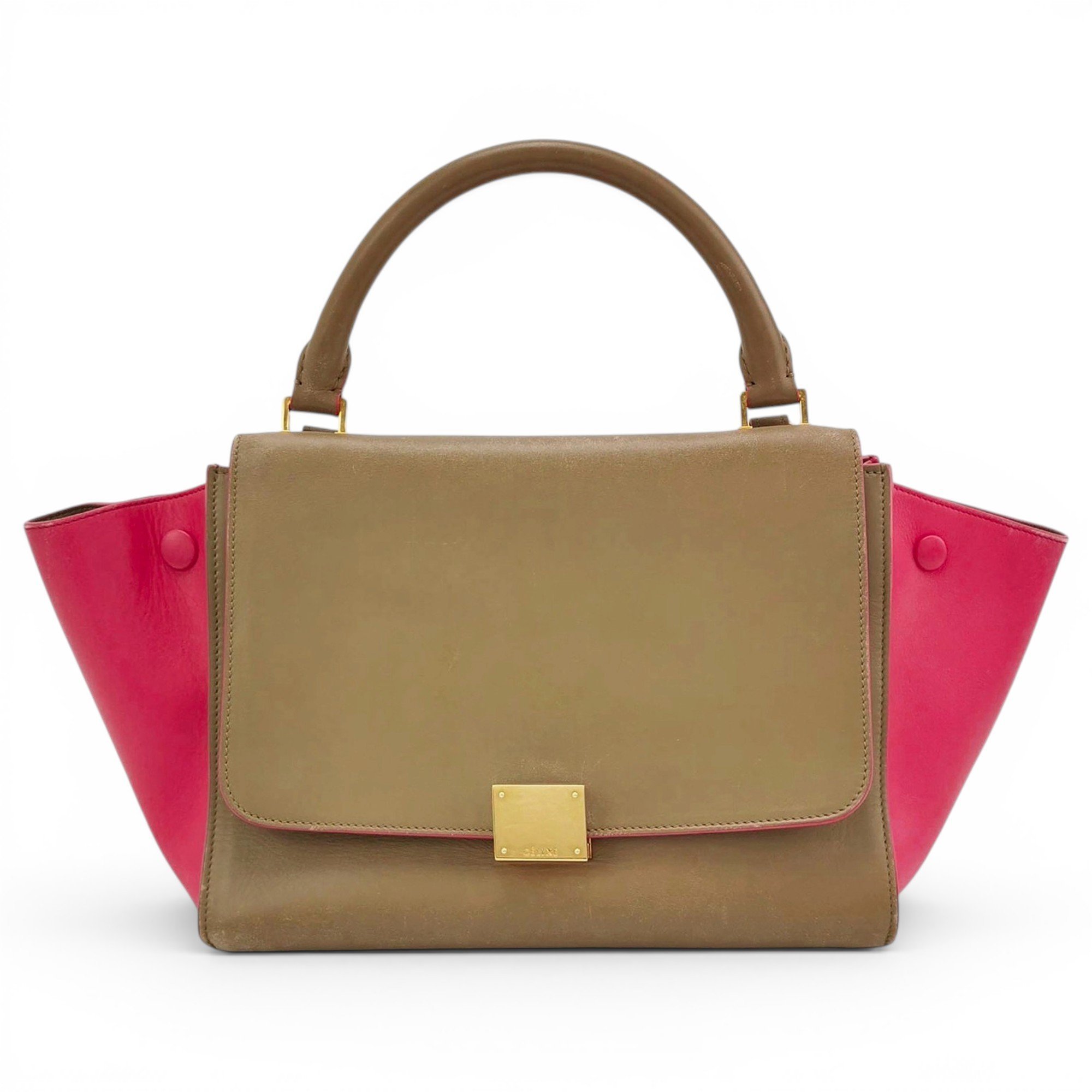 Trapèze leather handbag