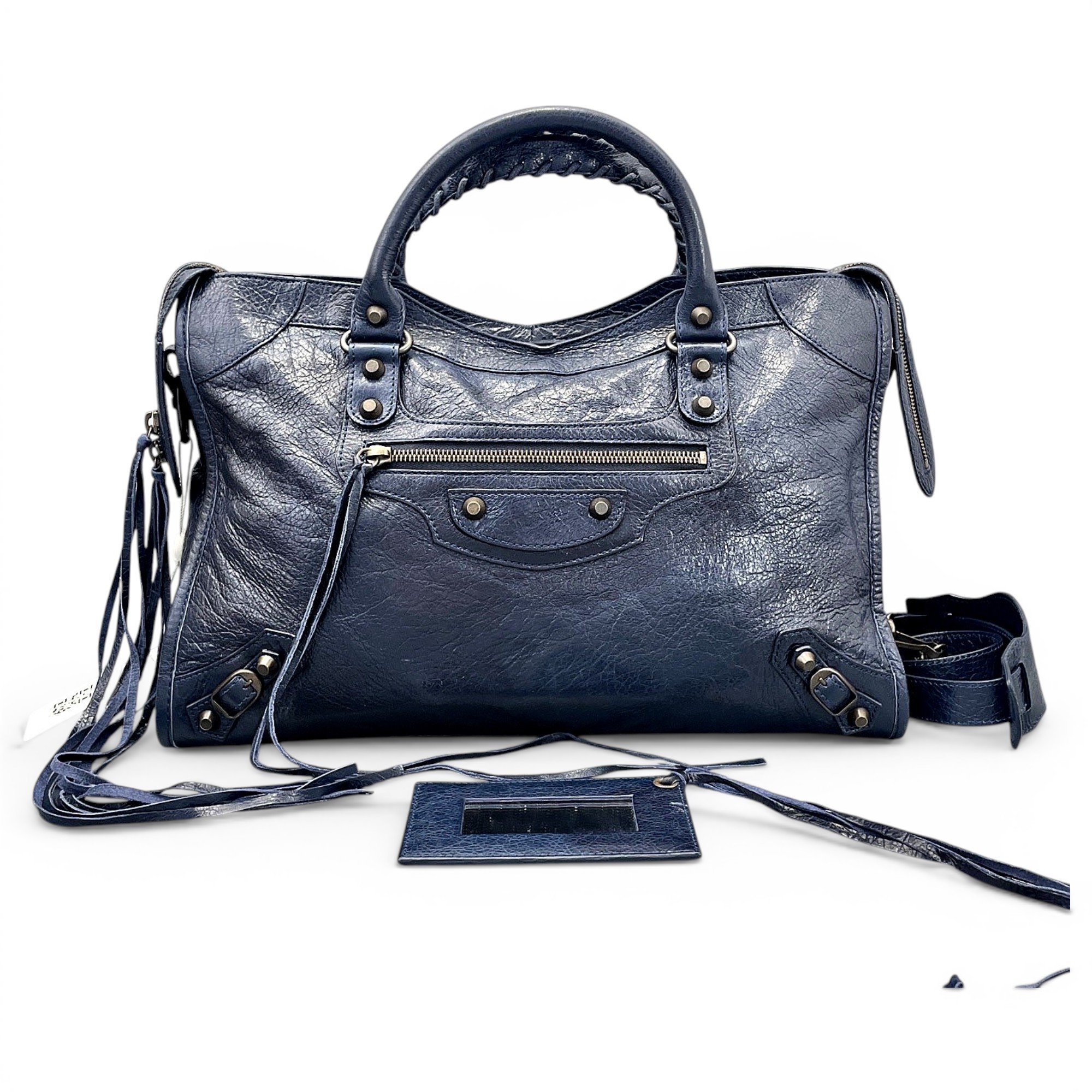 City leather handbag