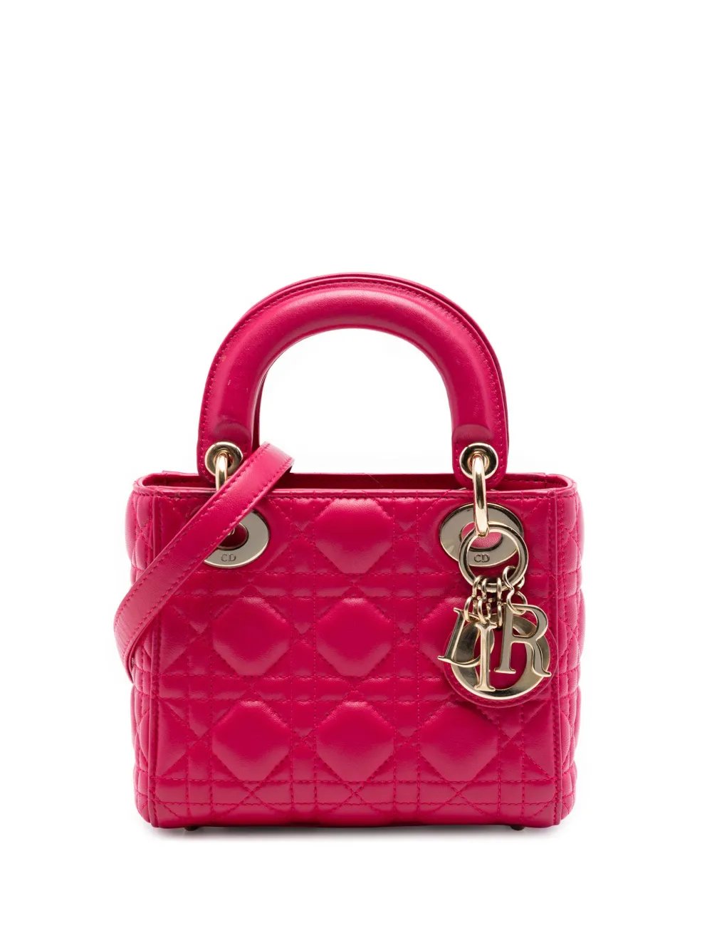 2015 Mini Lambskin Cannage Lady Dior satchel