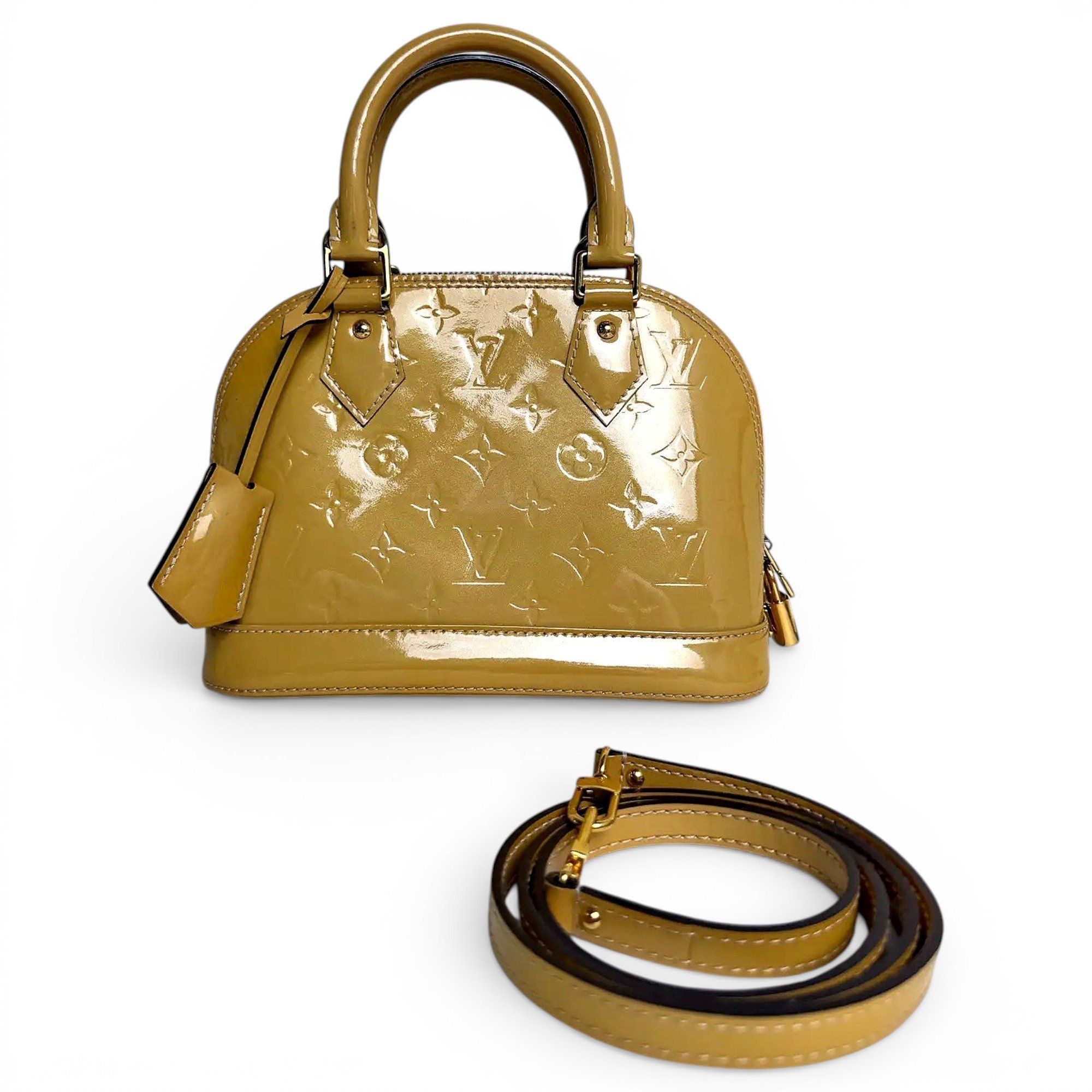 Louis Vuitton Alma BB patent leather handbag