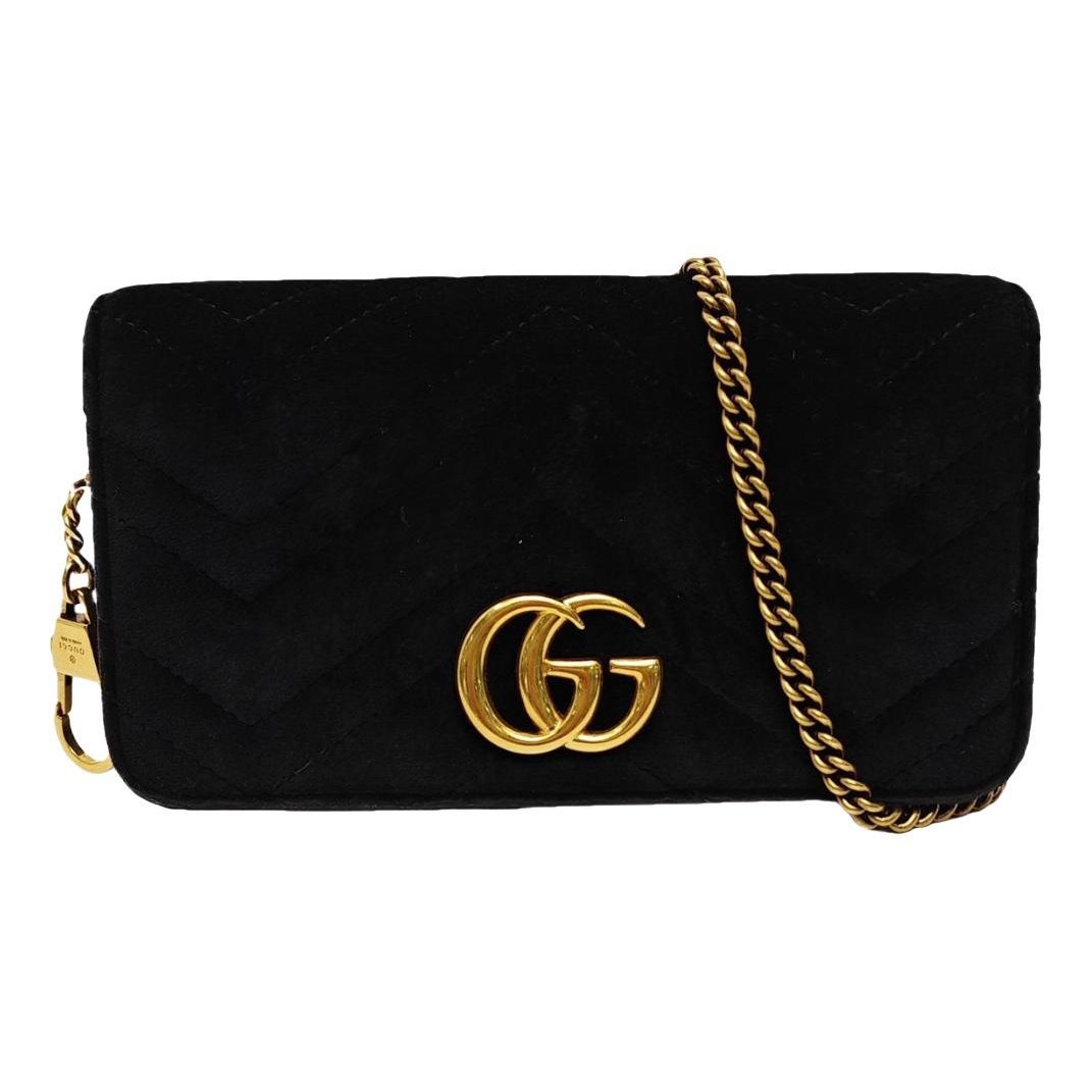 GG Marmont Chain Flap velvet crossbody bag