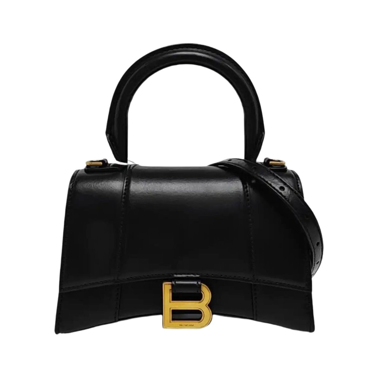 Hourglass leather handbag