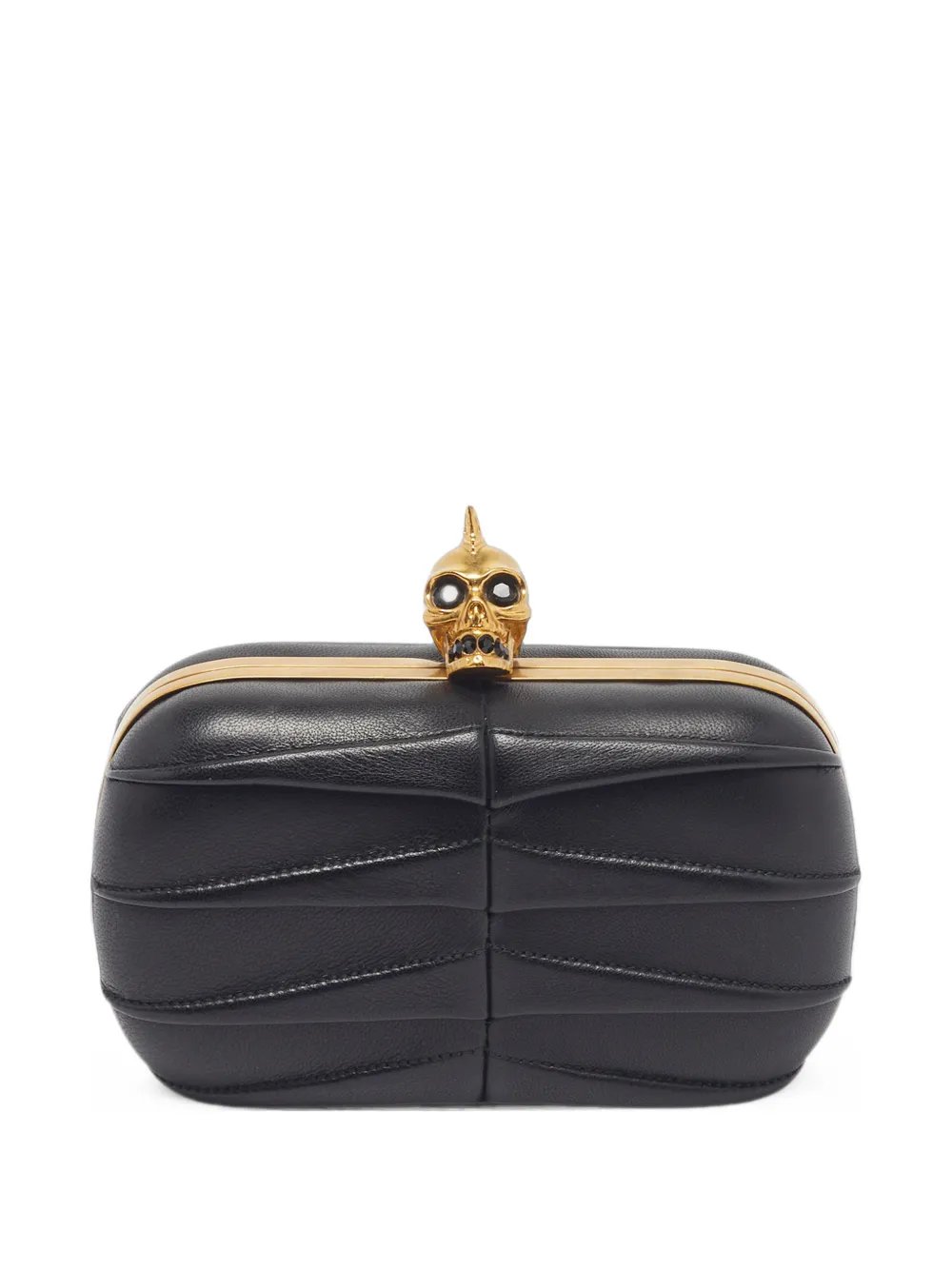 mohawk skull-detail clutch bag