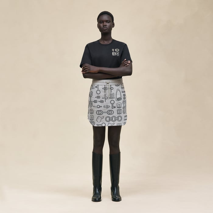 Gris Byzantin "Cahier Du Colporteur" Miniskirt