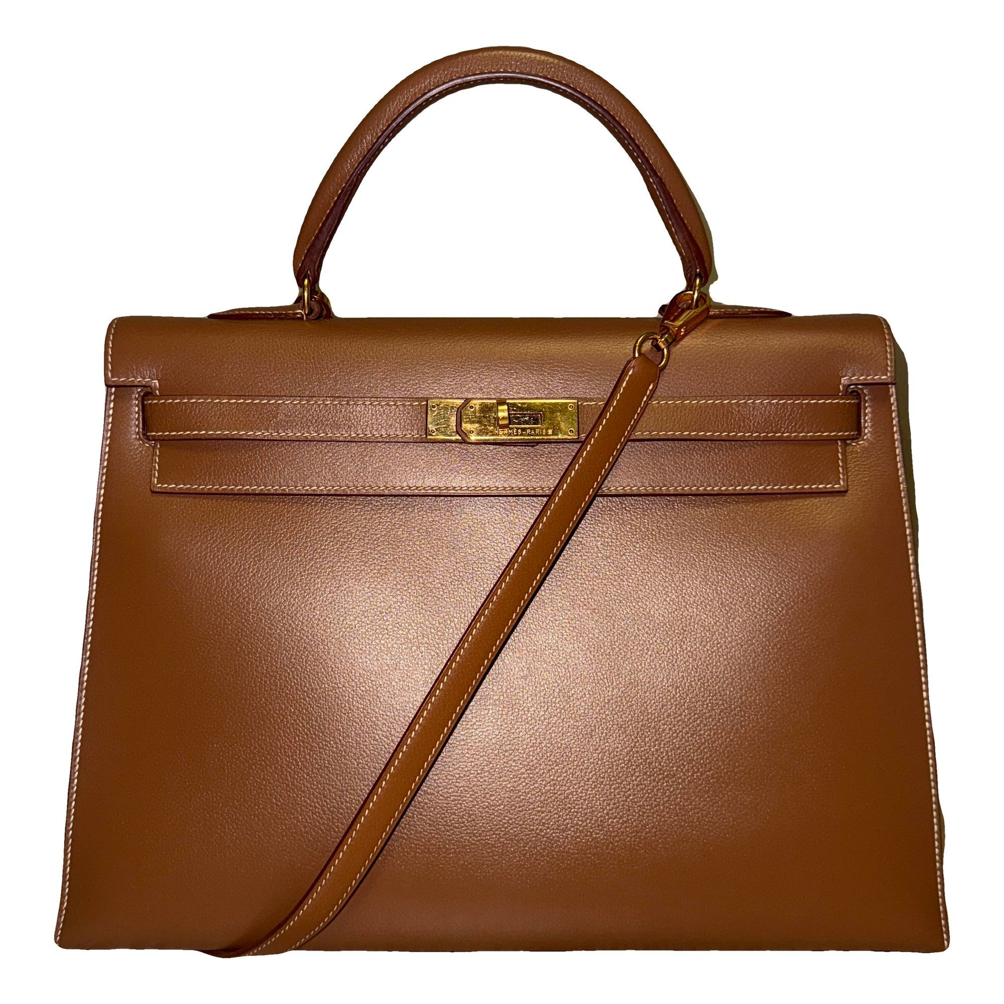 Hermes Kelly 35 Handbag Gold 1995