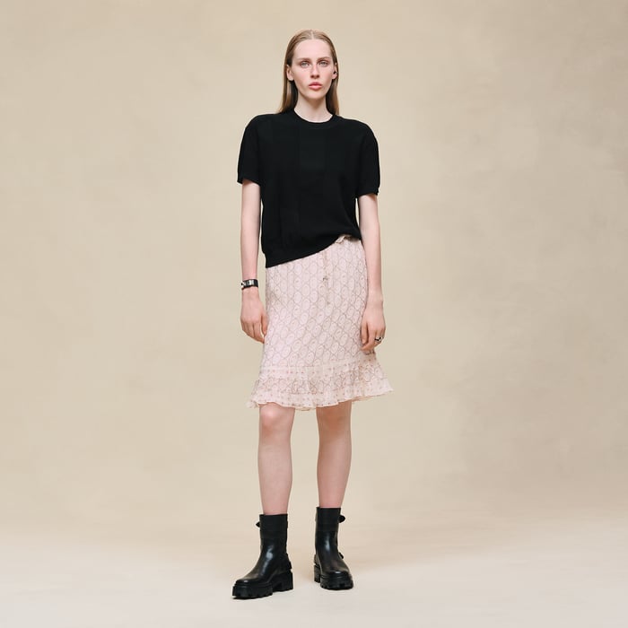 Noir "H Voyage" Short-sleeve Sweater