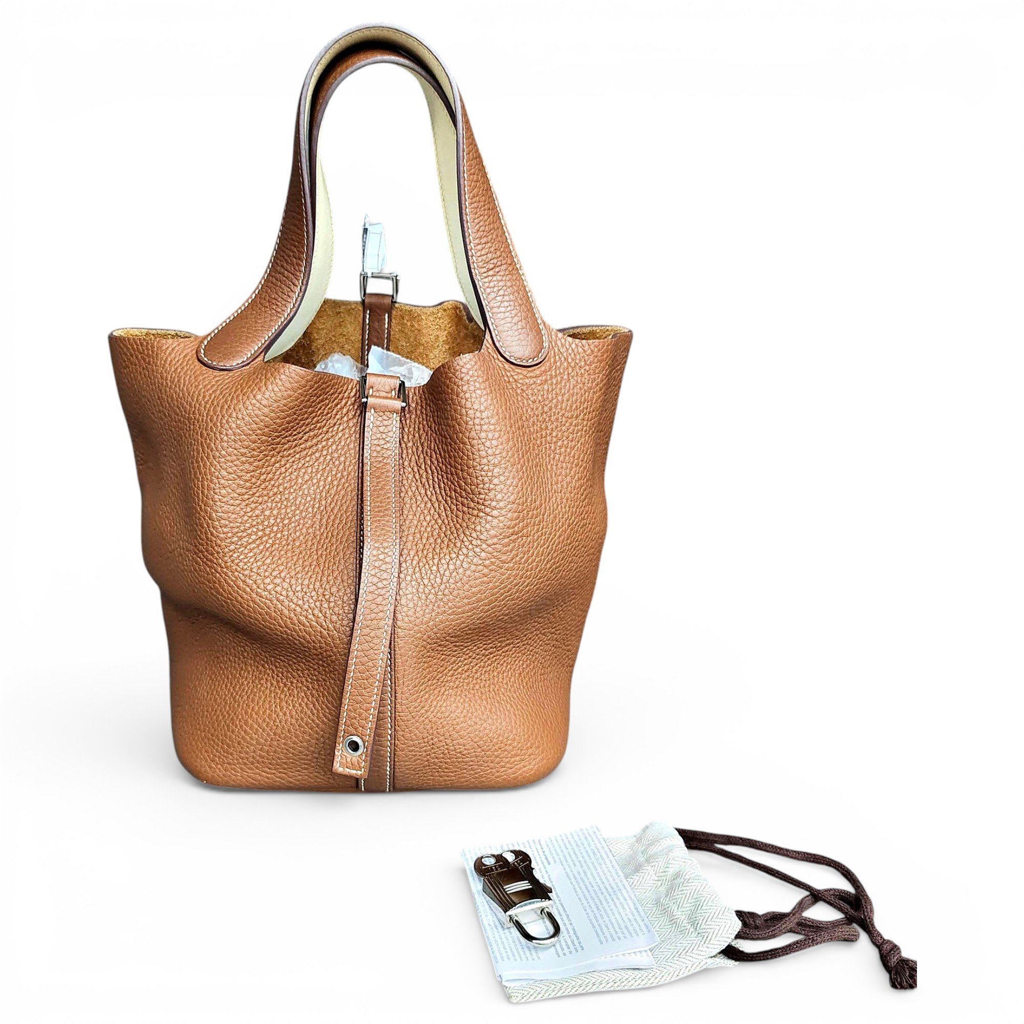 Picotin leather tote