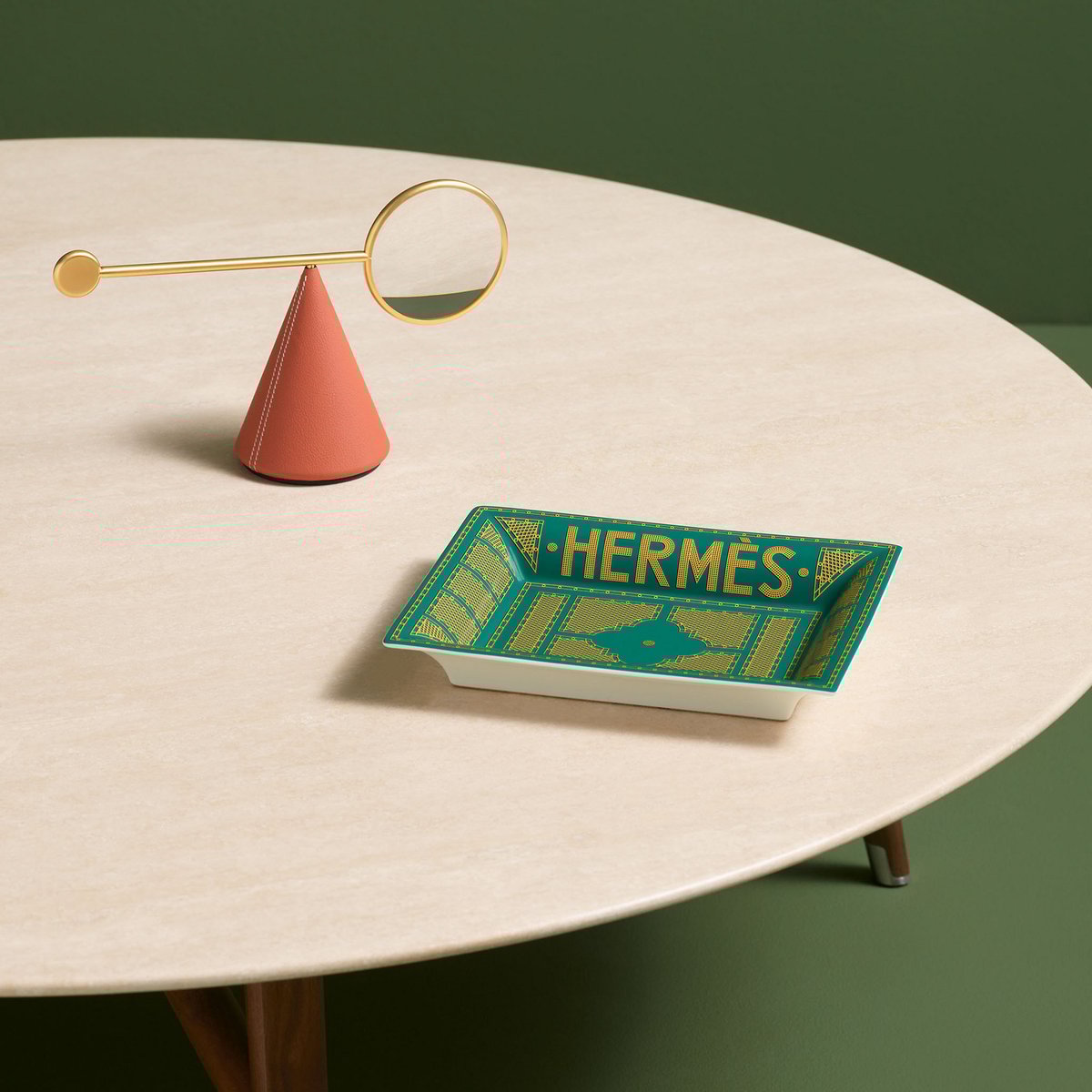 Vert Hermès Sellier Change Tray