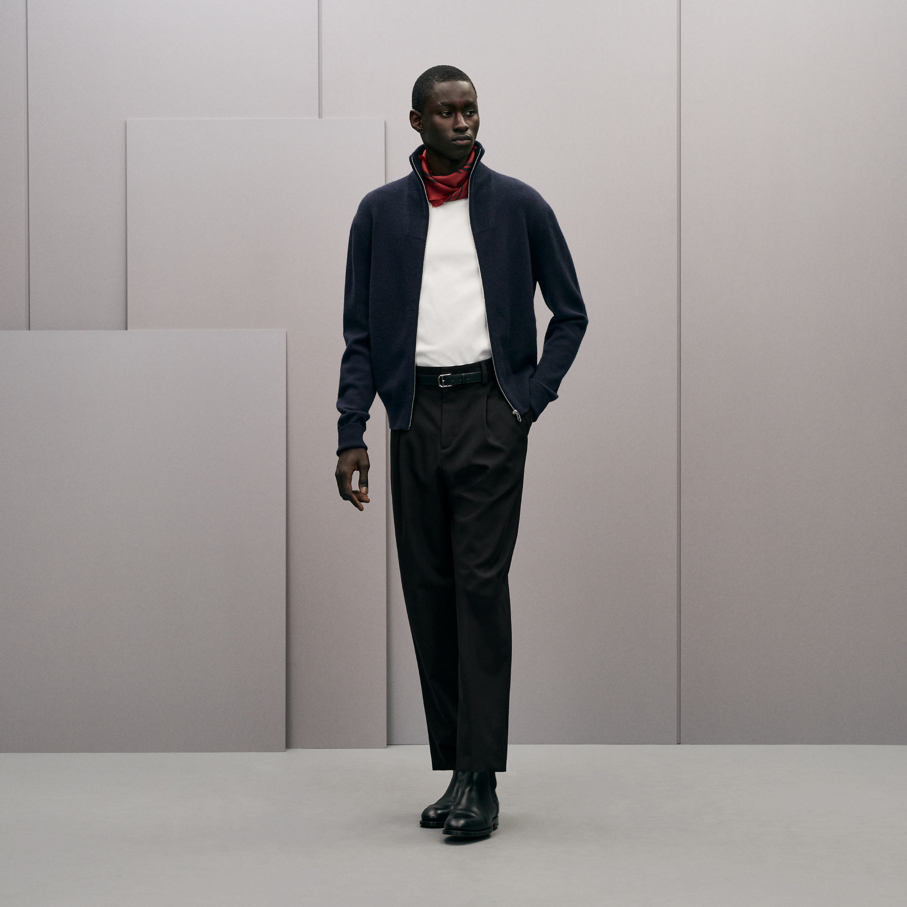 "Maillon Chaine d'Ancre" zipped cashmere jacket
