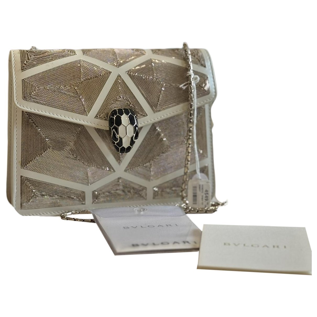 Serpenti leather clutch bag