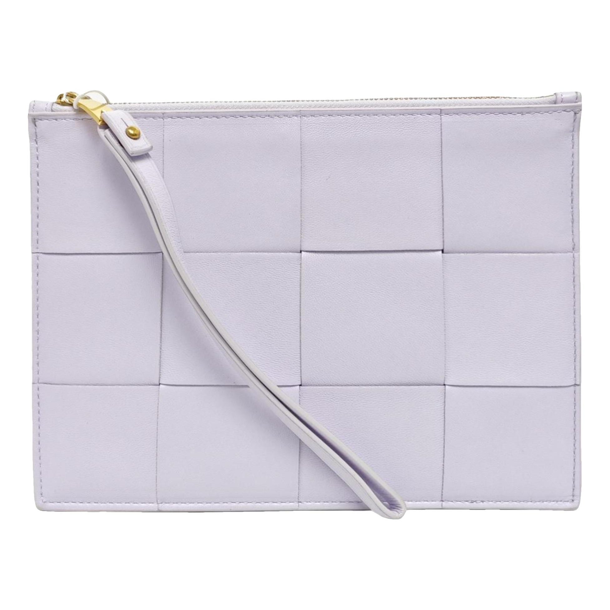 Snap leather clutch bag