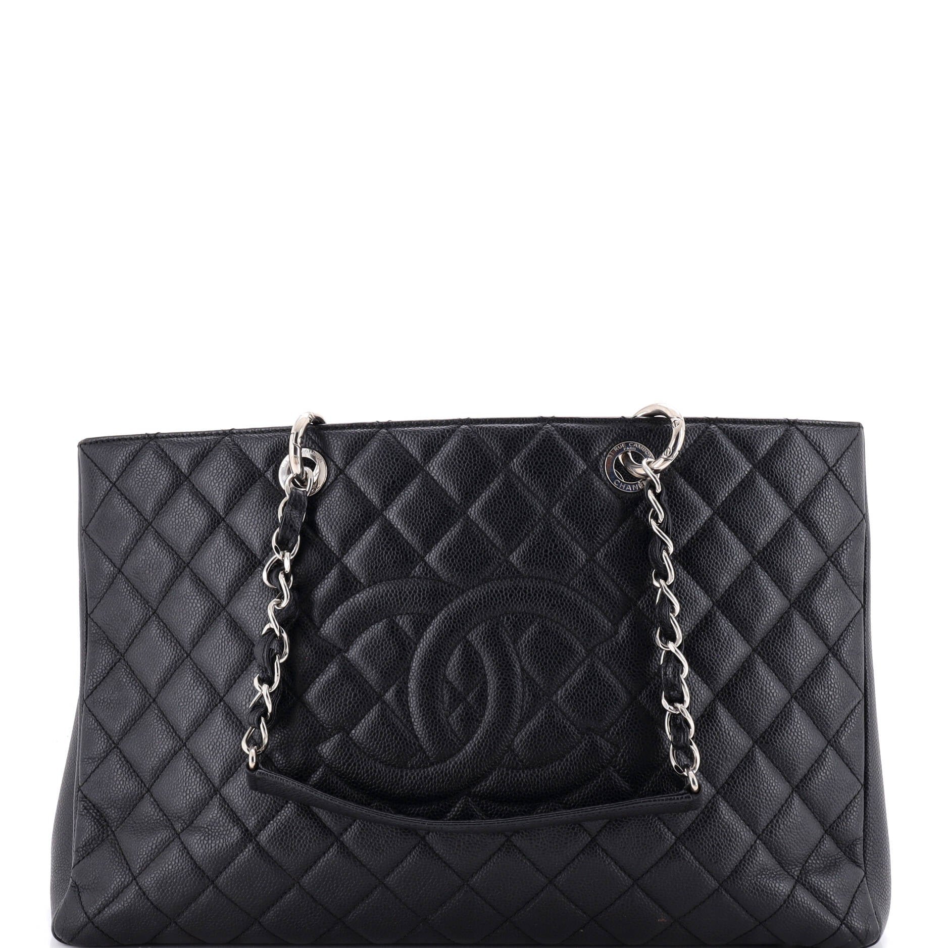 Grand Shopping Tote Quilted Caviar XL