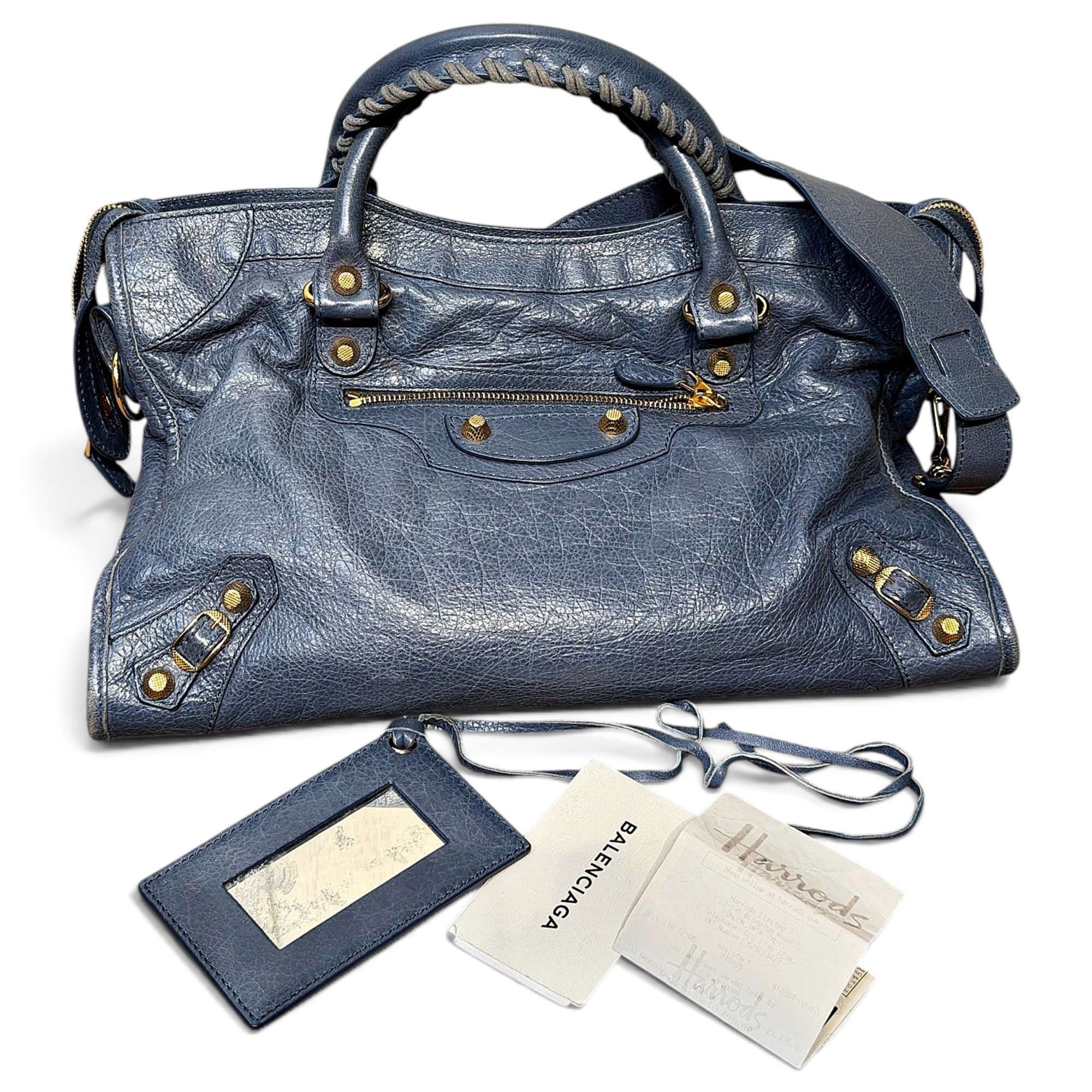 City leather handbag