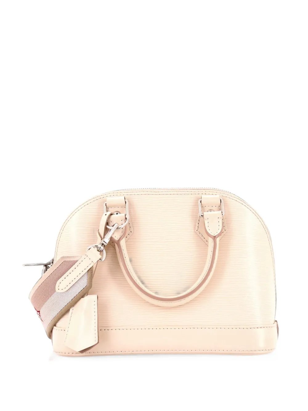 Alma Handbag Epi Leather with Logo Jacquard Strap BB shoulder bag