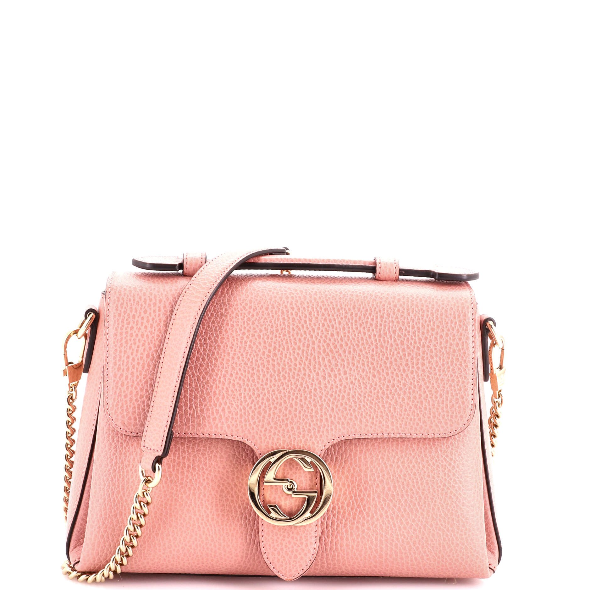 Interlocking Top Handle Bag Leather Small