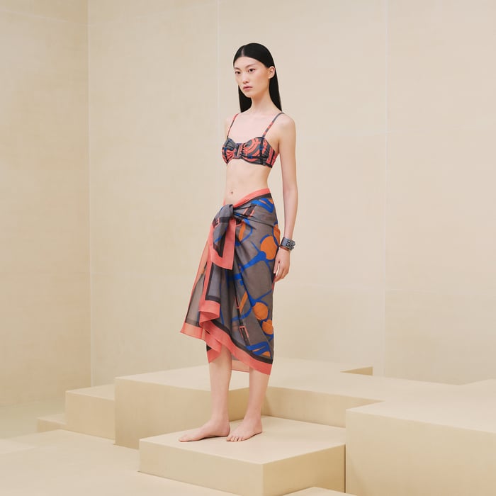Gris Pierre Paréo Imprimé « mors À Jouets Détouré »