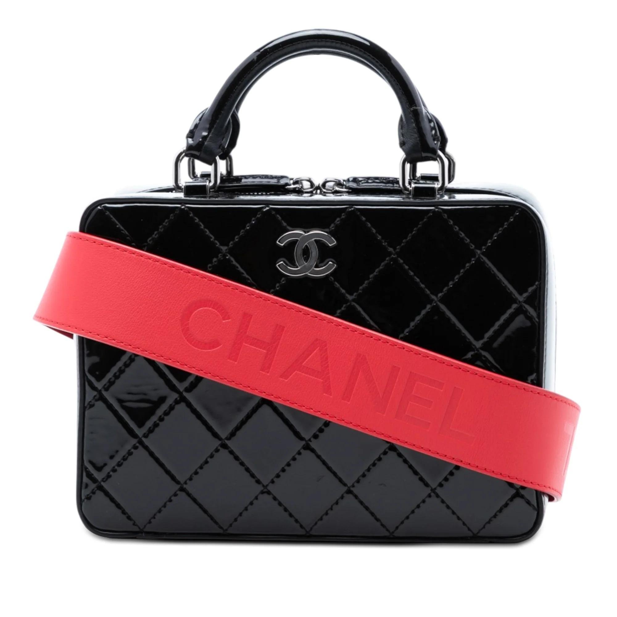 Patent leather vanity case
