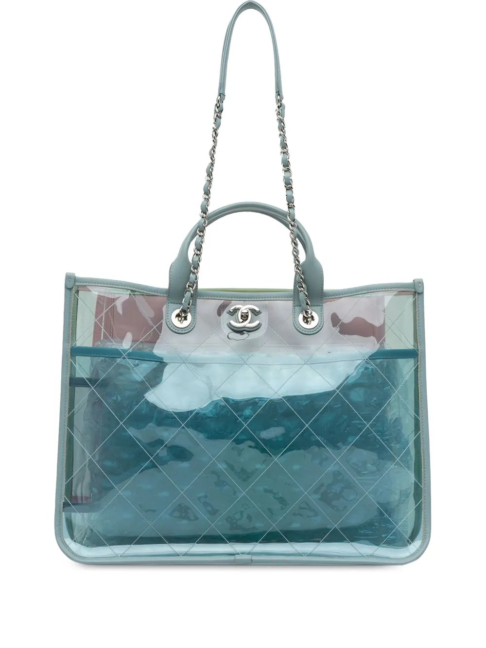 2018 Medium PVC and Lambskin Coco Splash Shopping Tote satchel