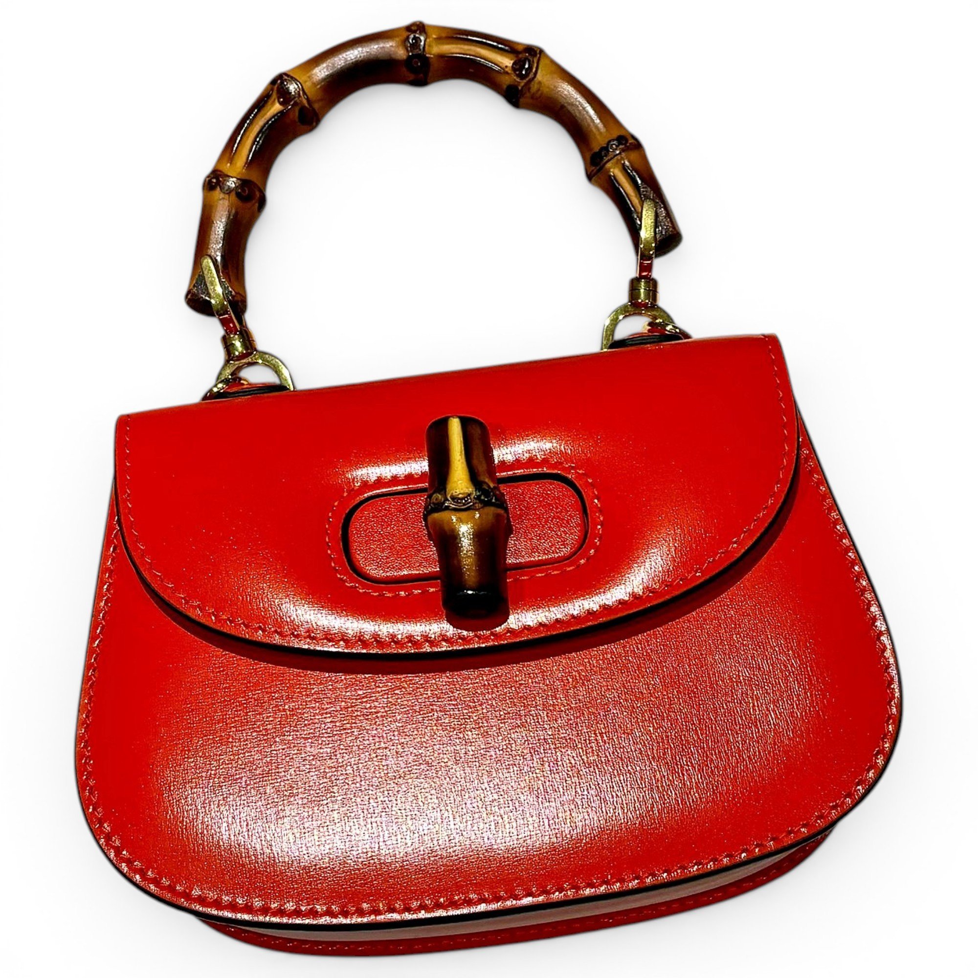 Bamboo leather crossbody bag