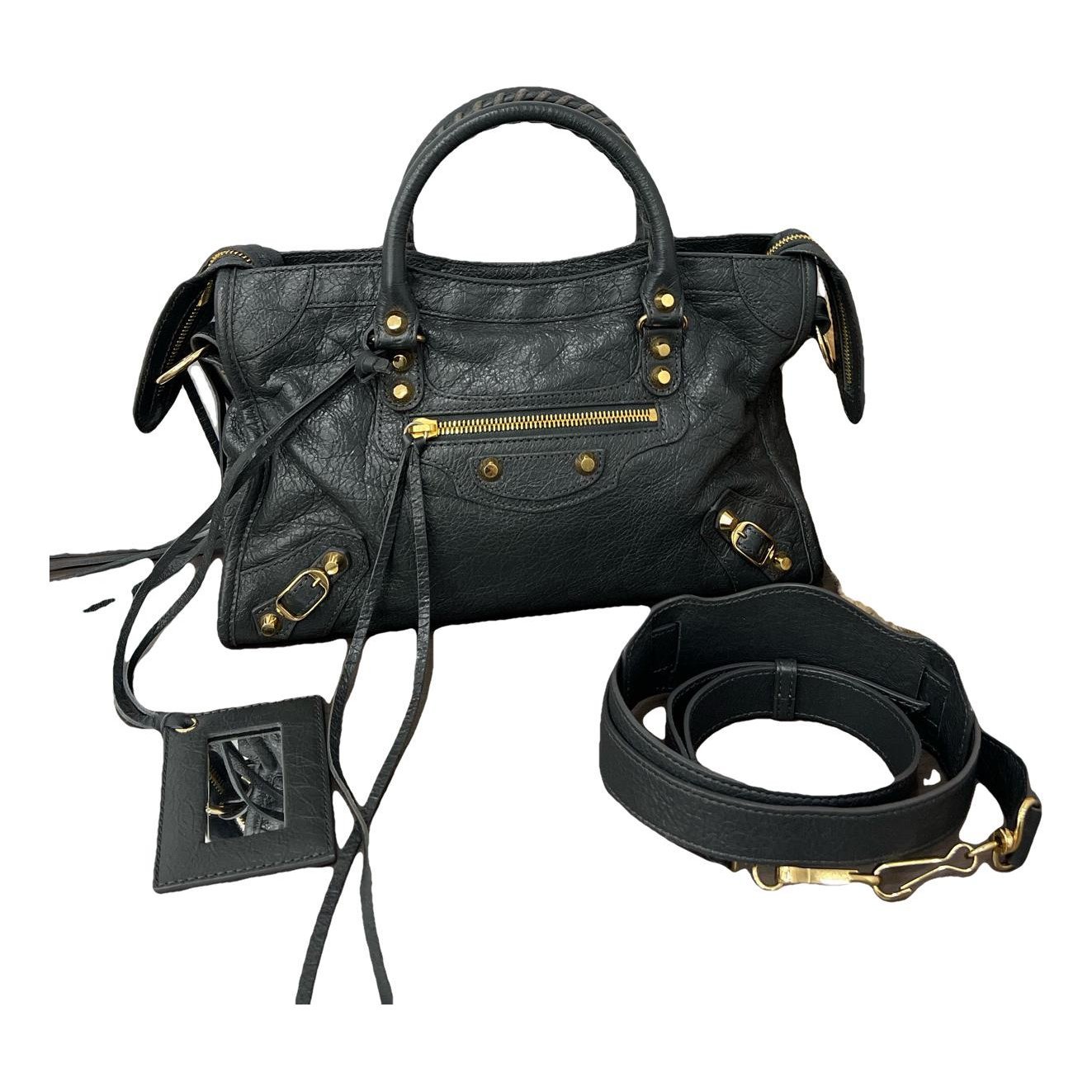 City leather handbag