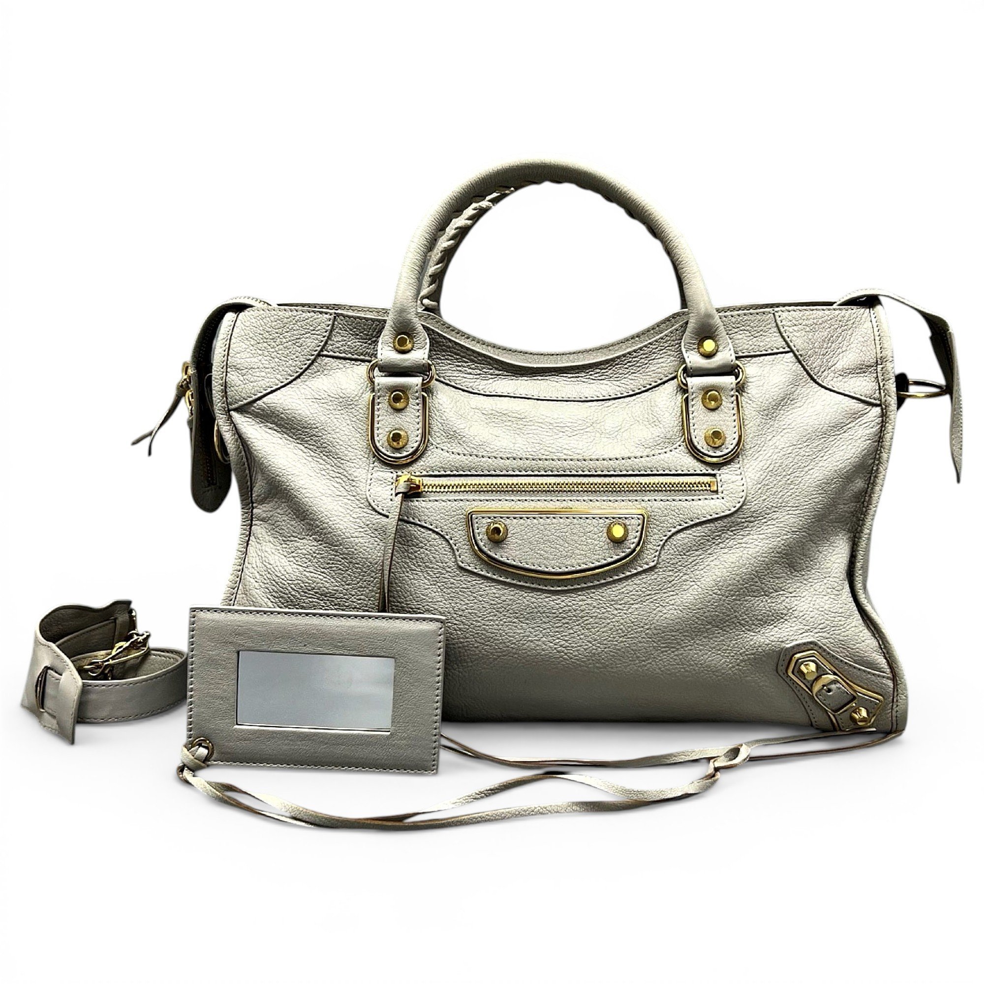 City leather handbag