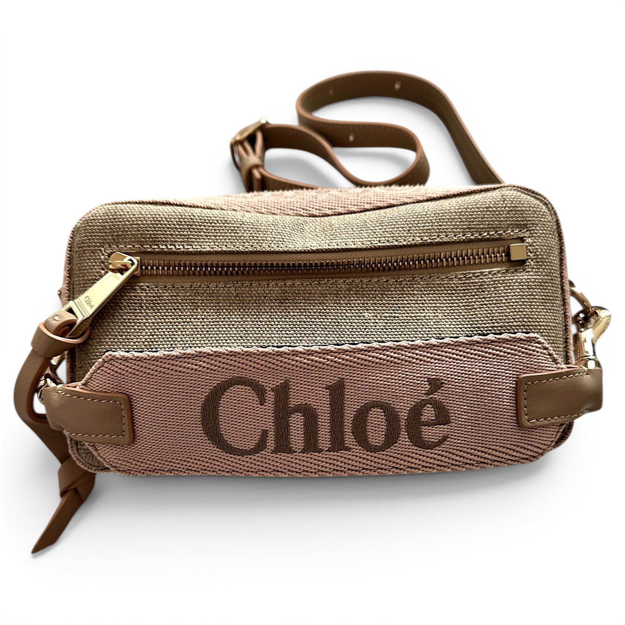 Linen crossbody bag
