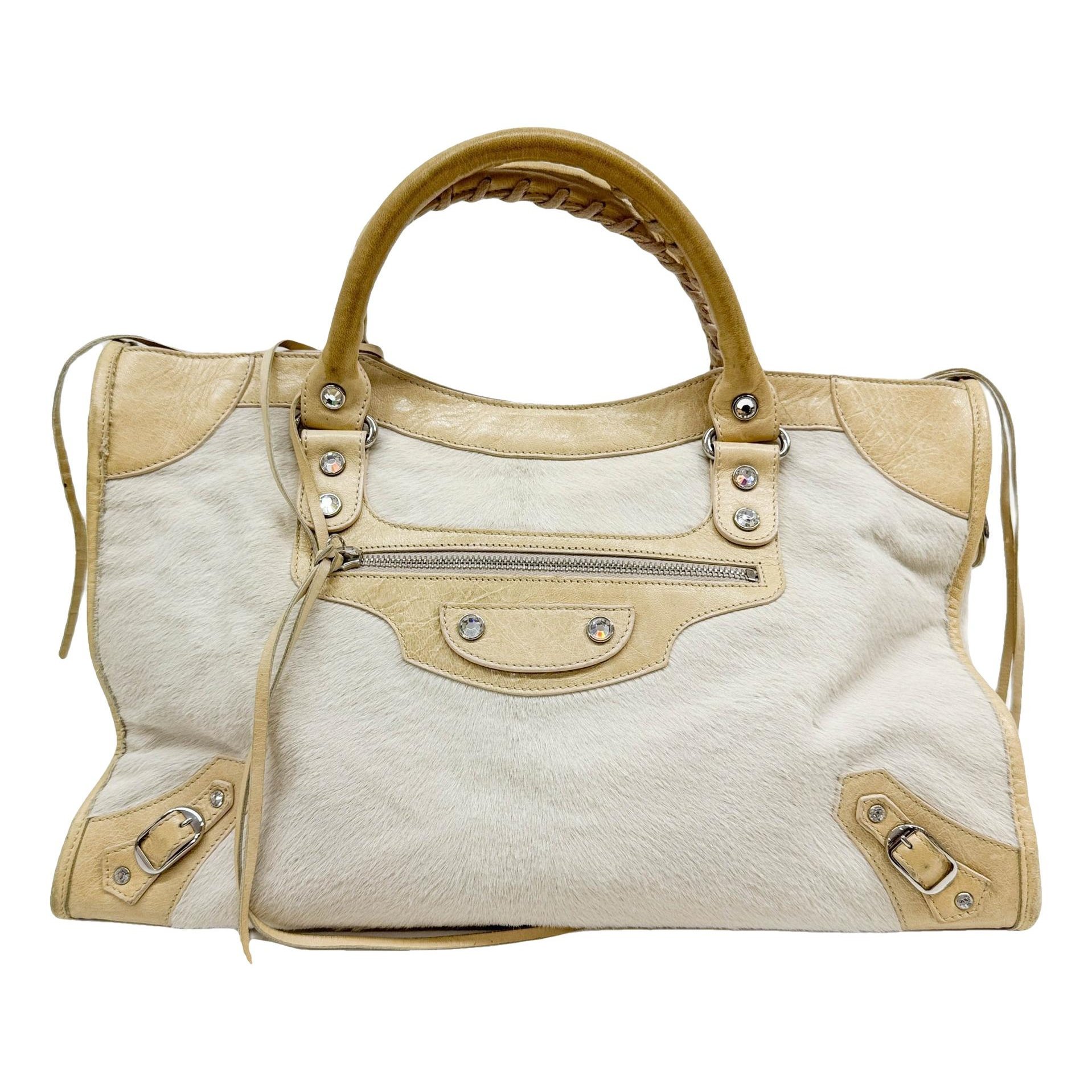 City pony-style calfskin handbag