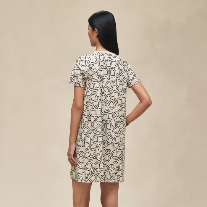 Beige Pierre d'Istrie "Maillon Equestre" Flared Dress