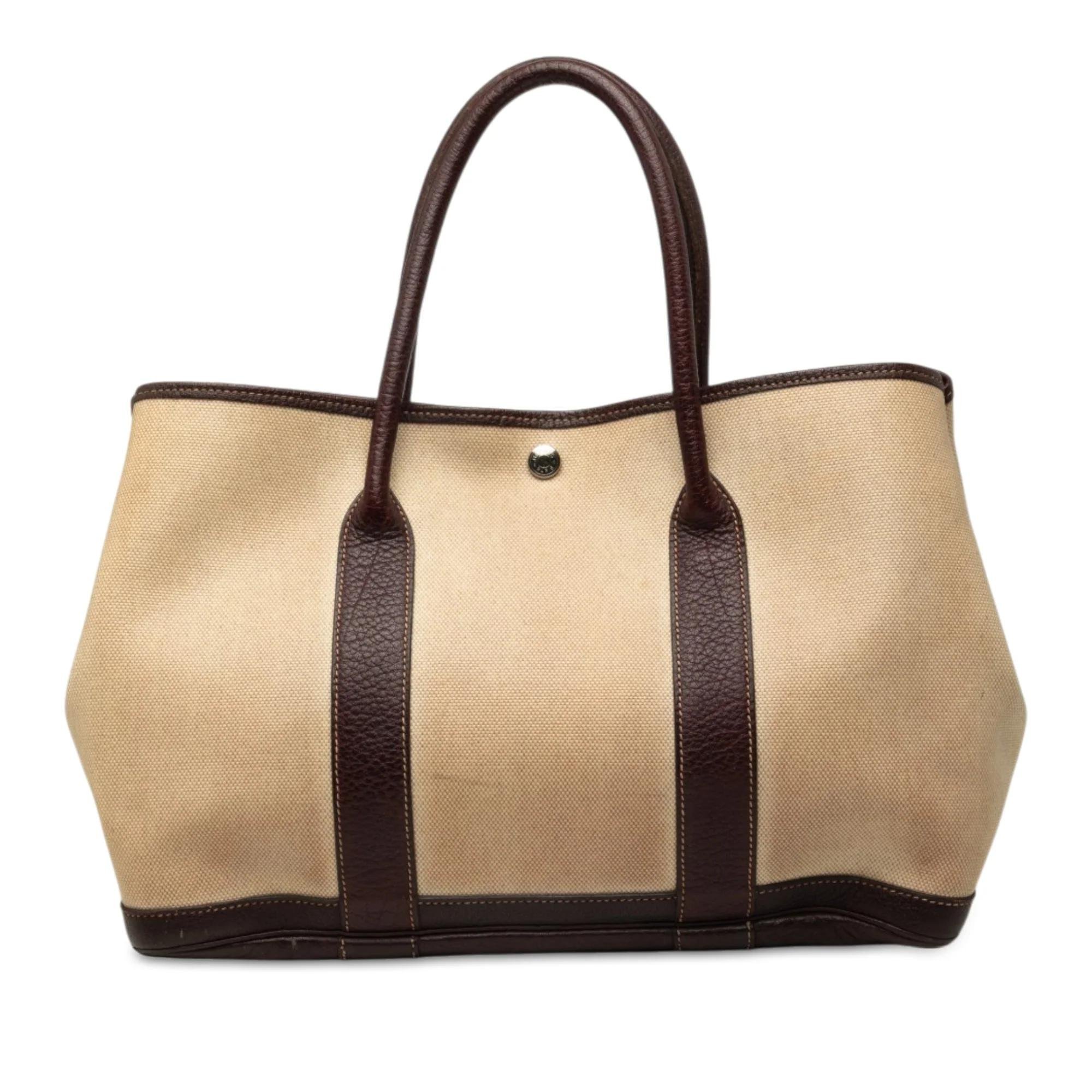 Hermes Garden Party 36 Handbag Beige Negonda Leather